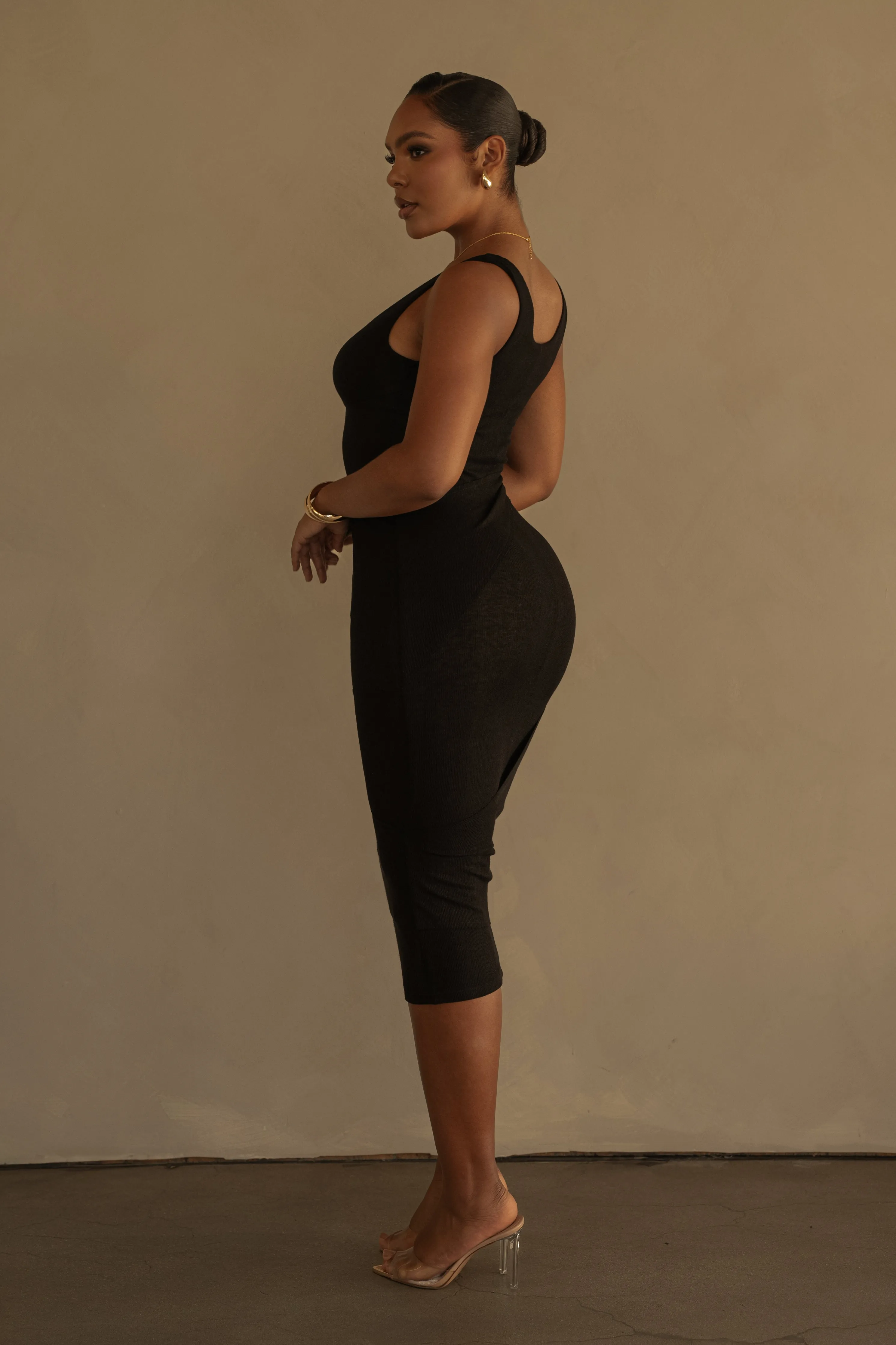 Black Shift Of Feelings Midi Dress