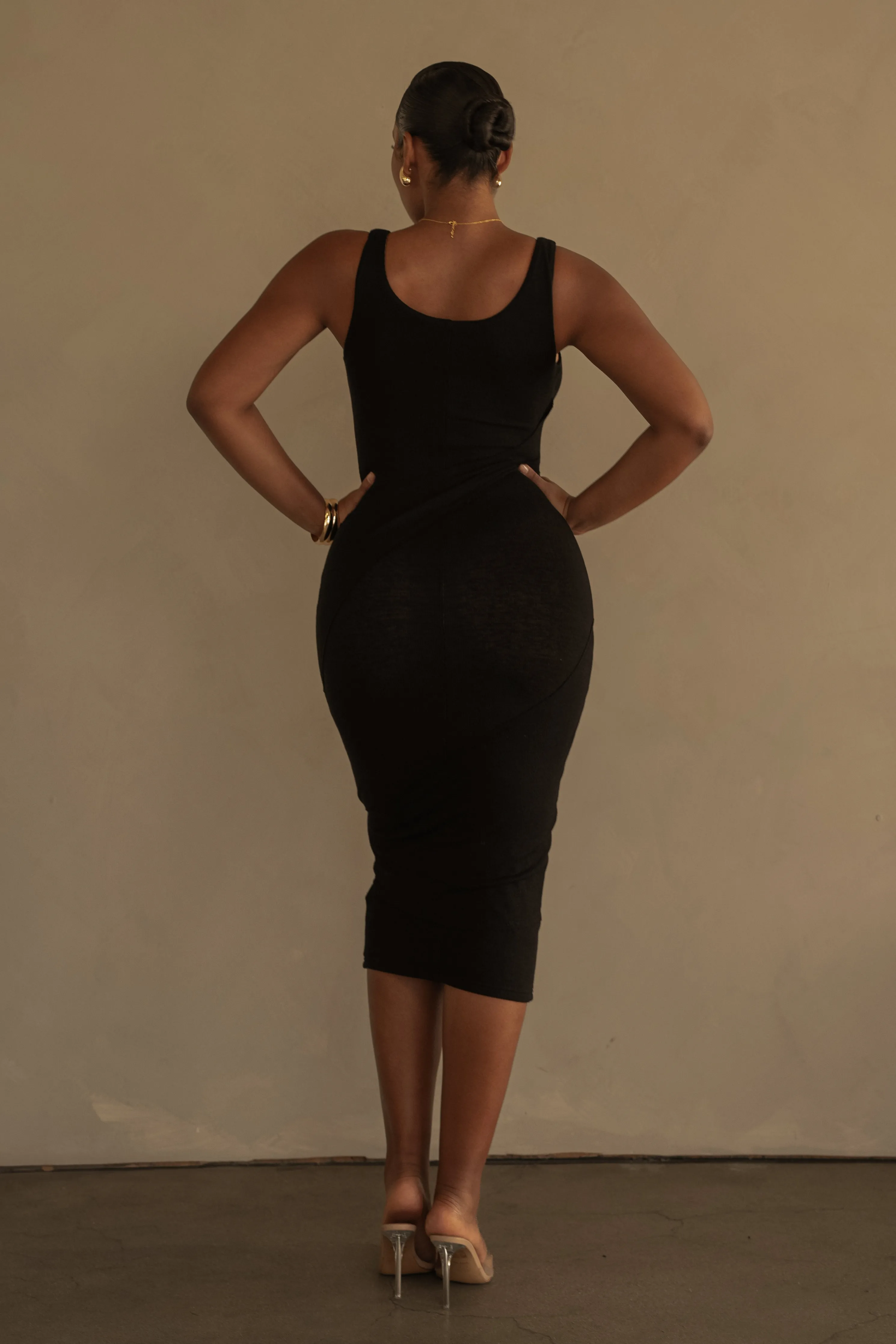 Black Shift Of Feelings Midi Dress