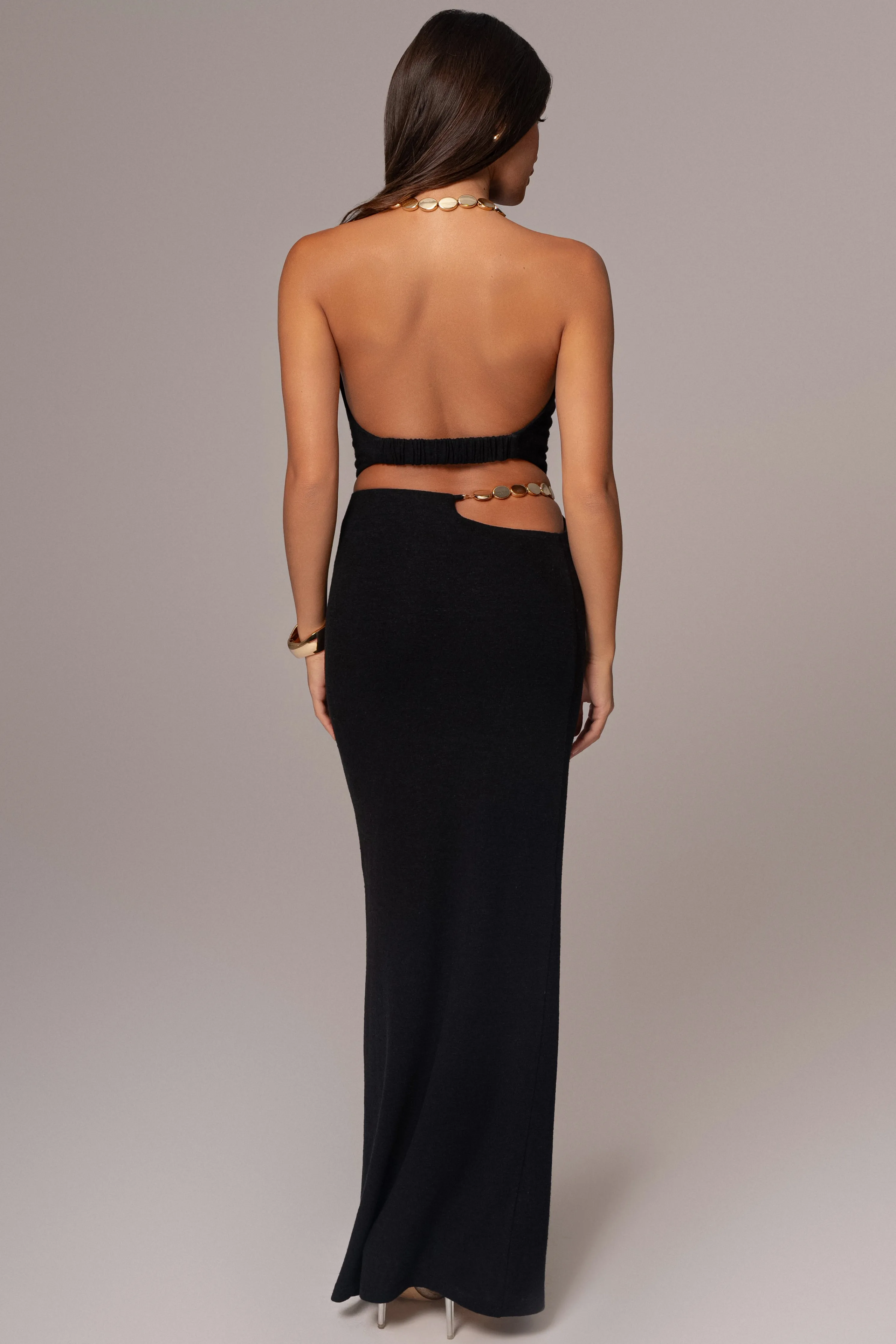 Black Skye Knit Skirt Set