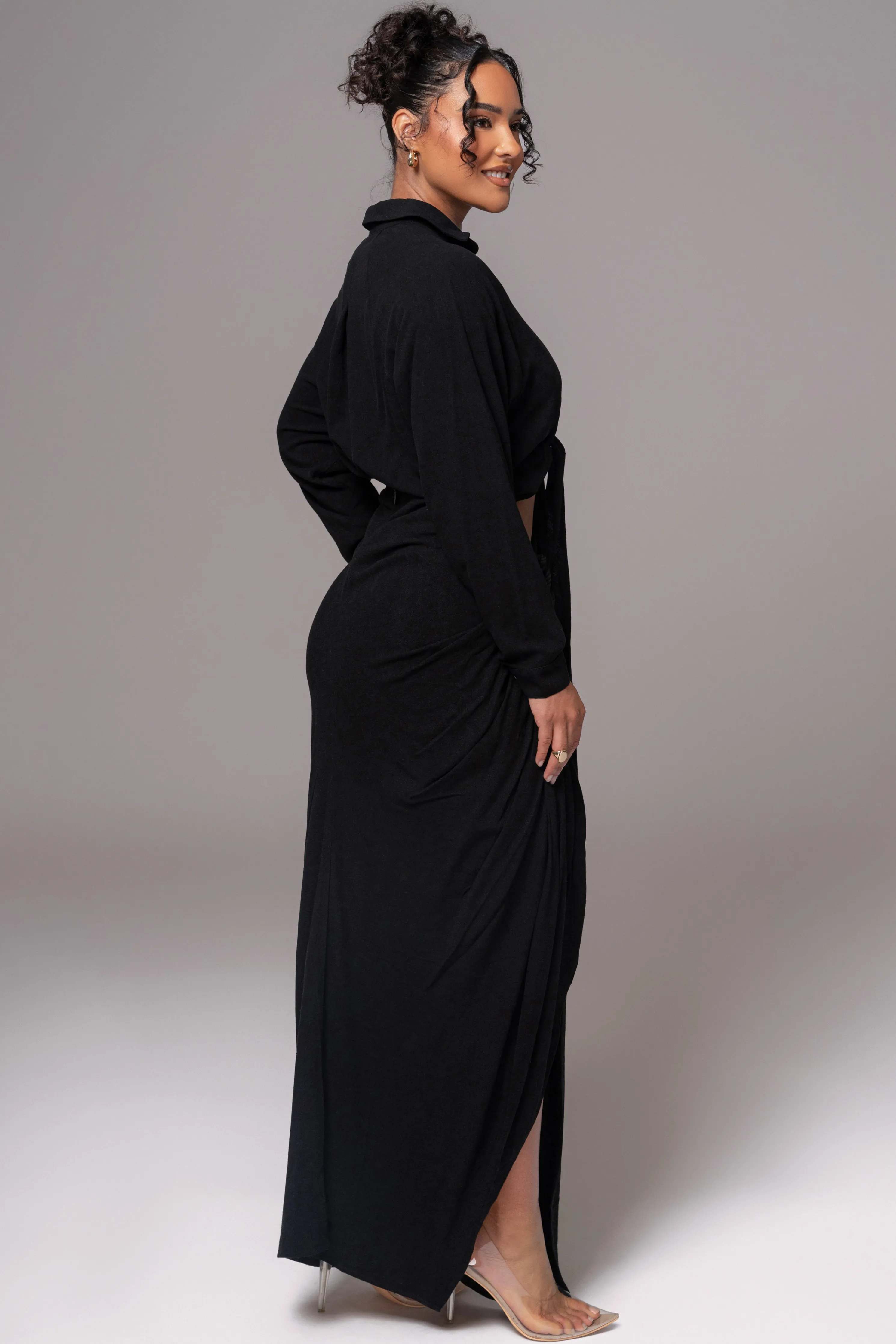 Black Soho Front Tied Woven Top