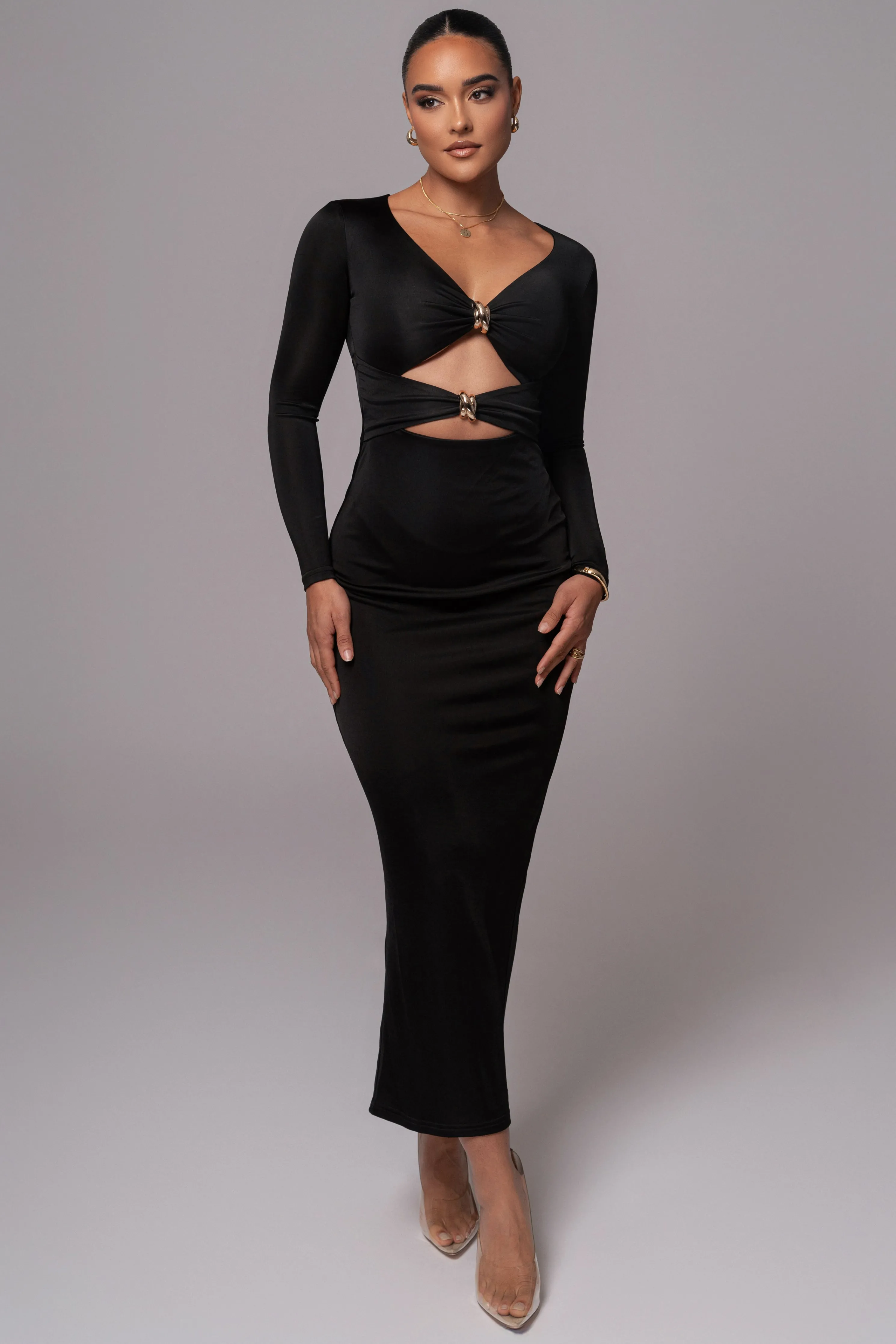Black Soiree Cutout Maxi Dress