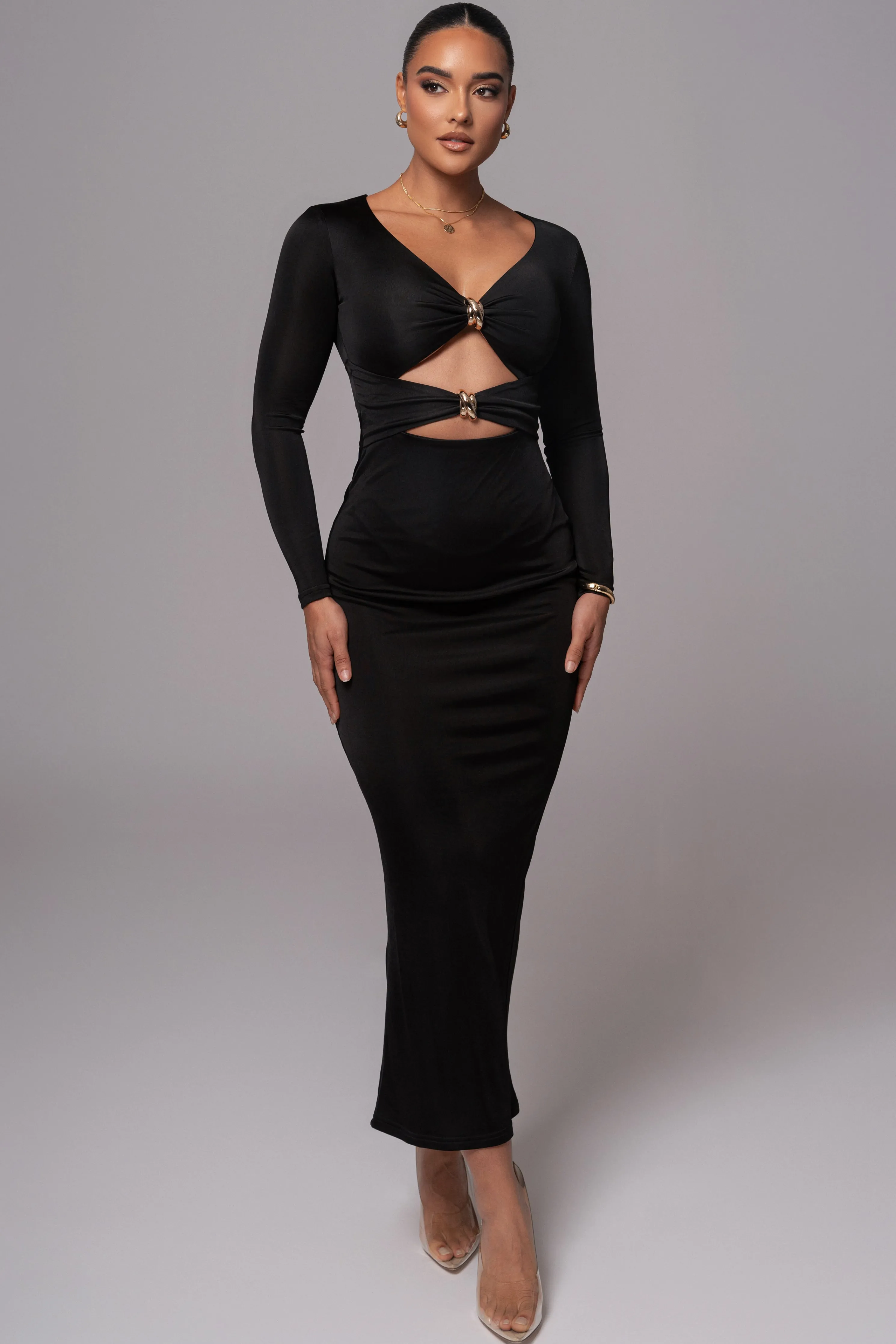 Black Soiree Cutout Maxi Dress