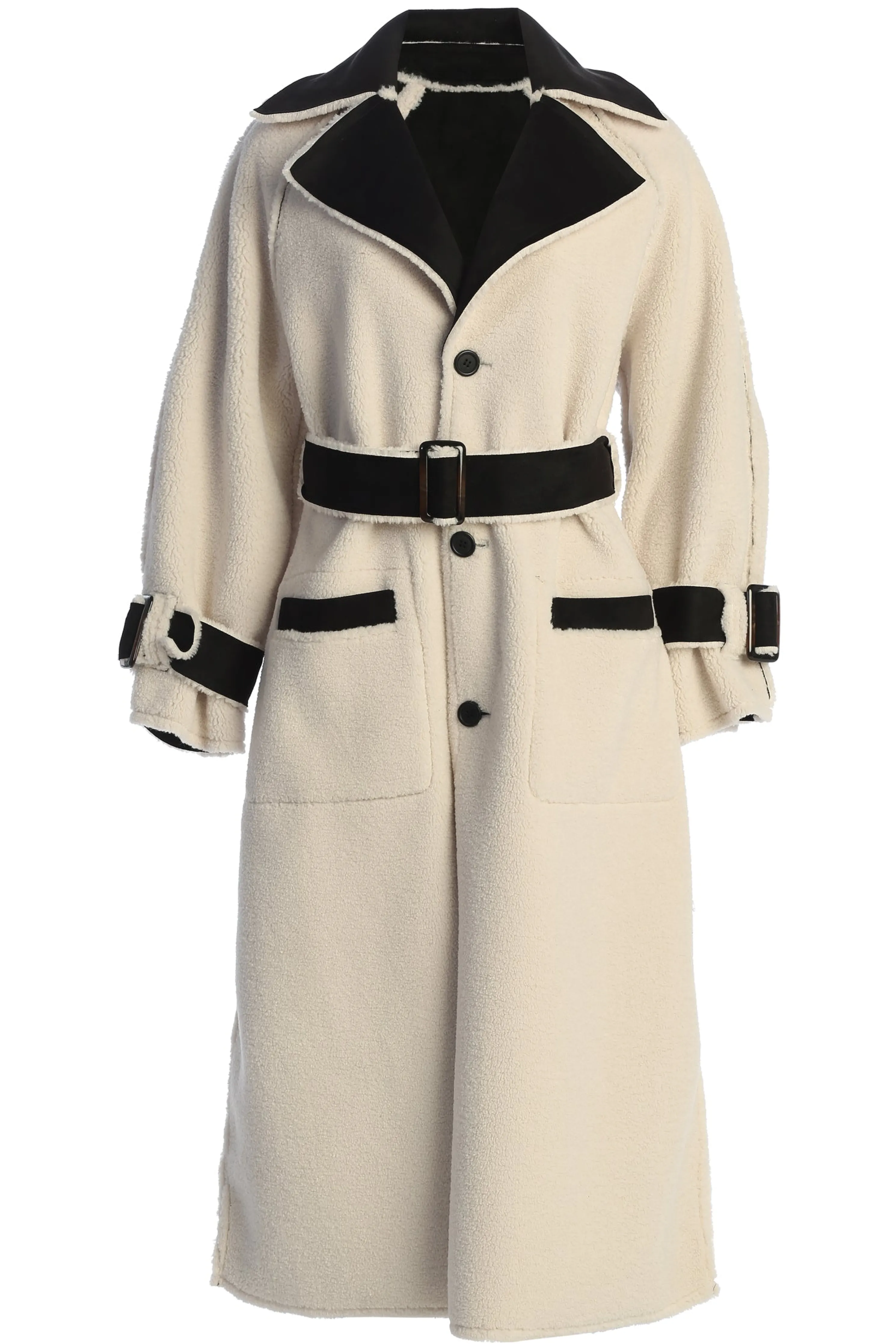 Black Suede And Sherpa Reversible Coat