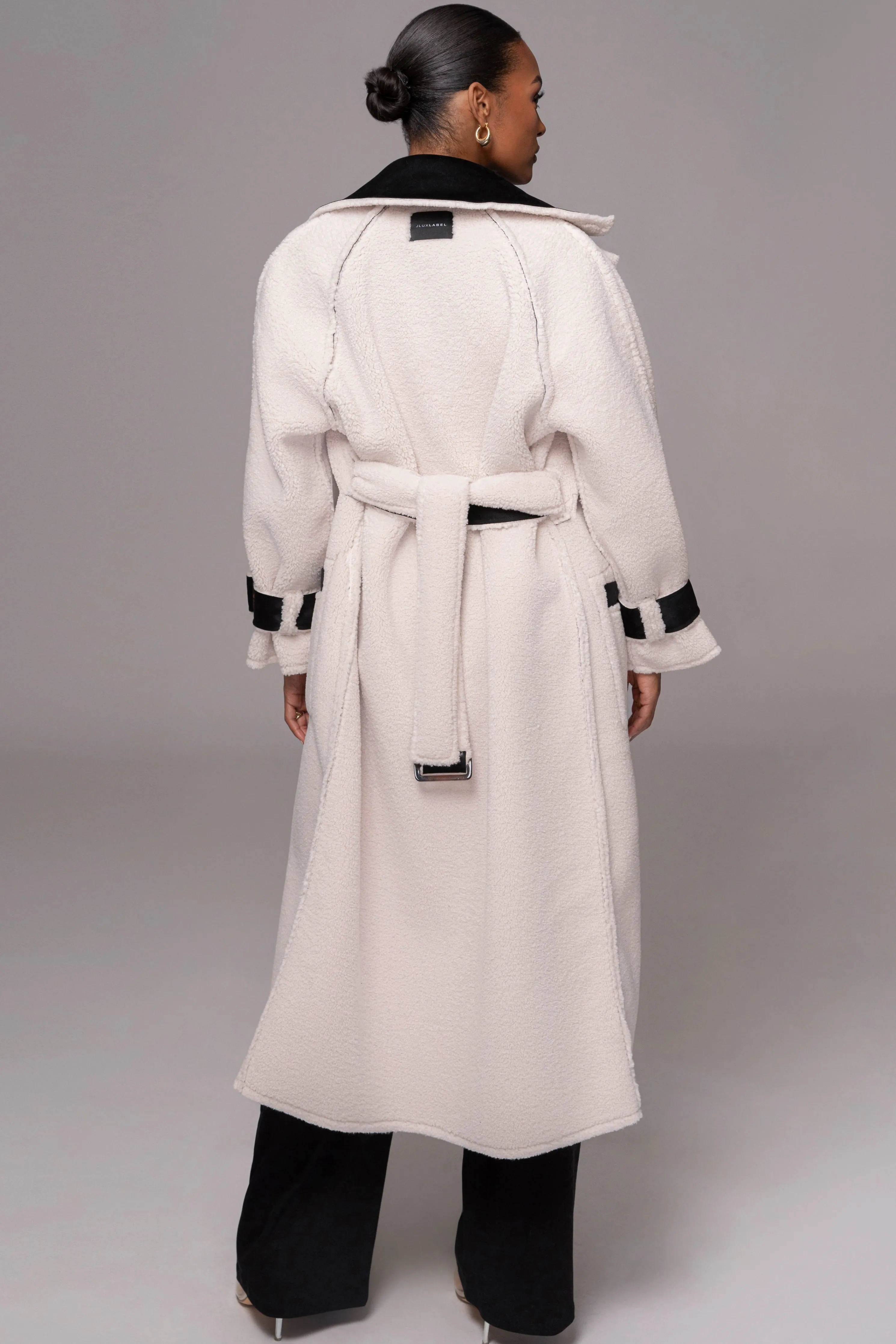 Black Suede And Sherpa Reversible Coat