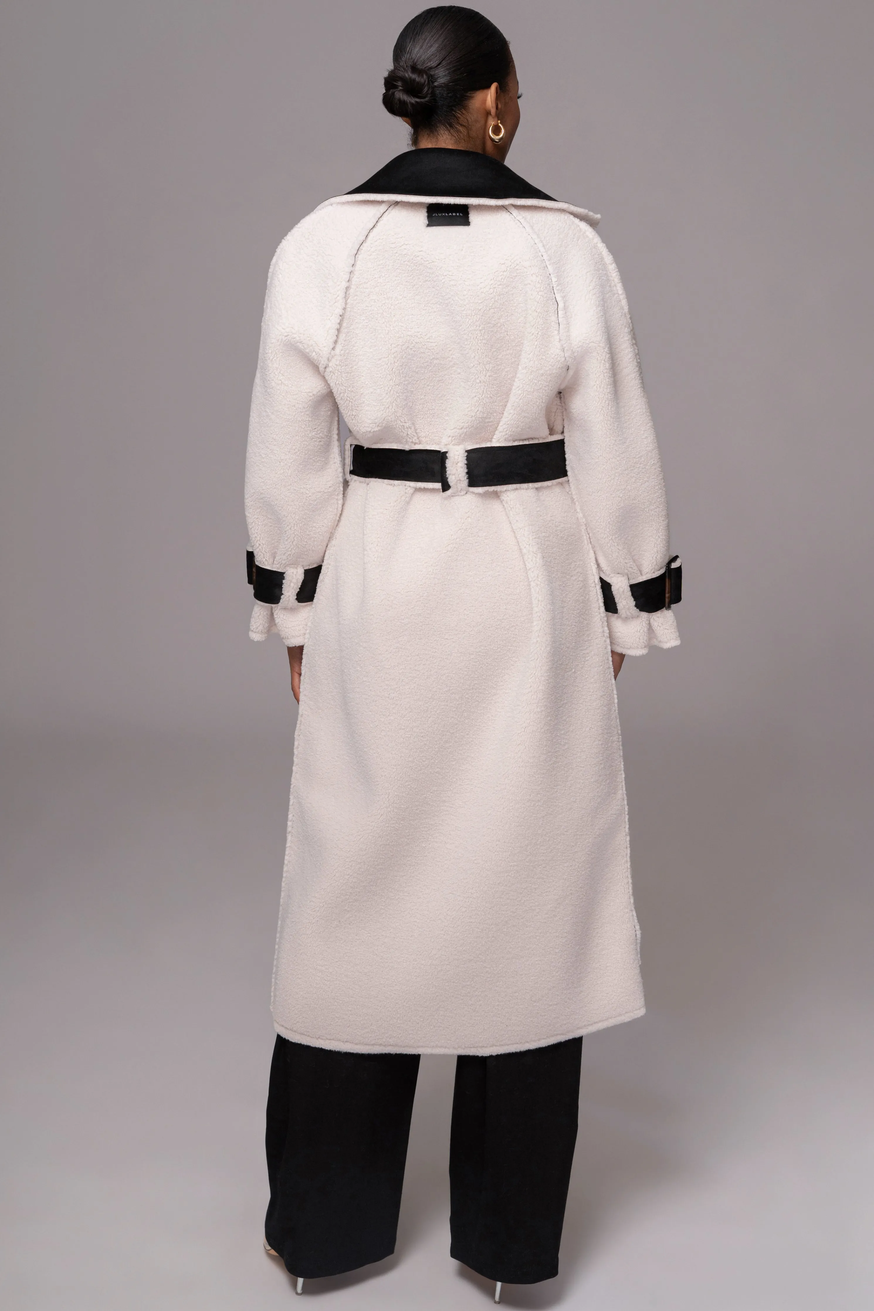 Black Suede And Sherpa Reversible Coat