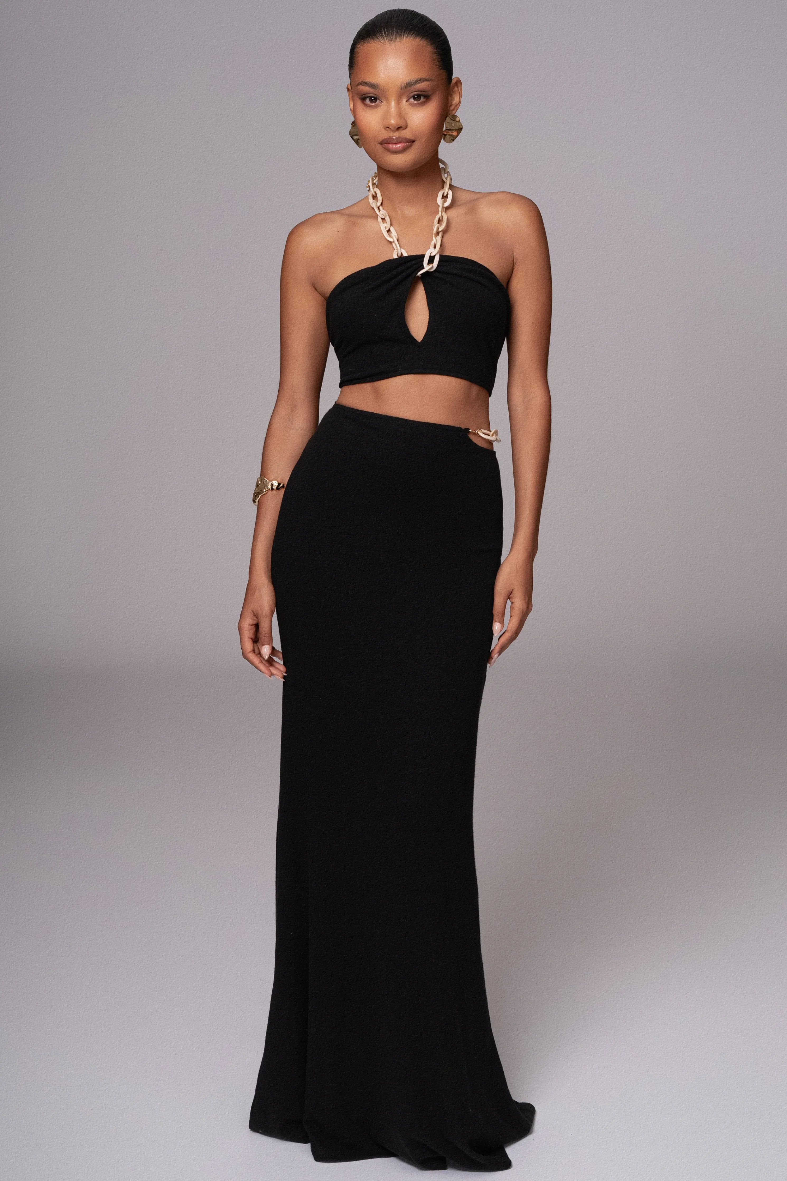 Black Summer Horizon Skirt Set