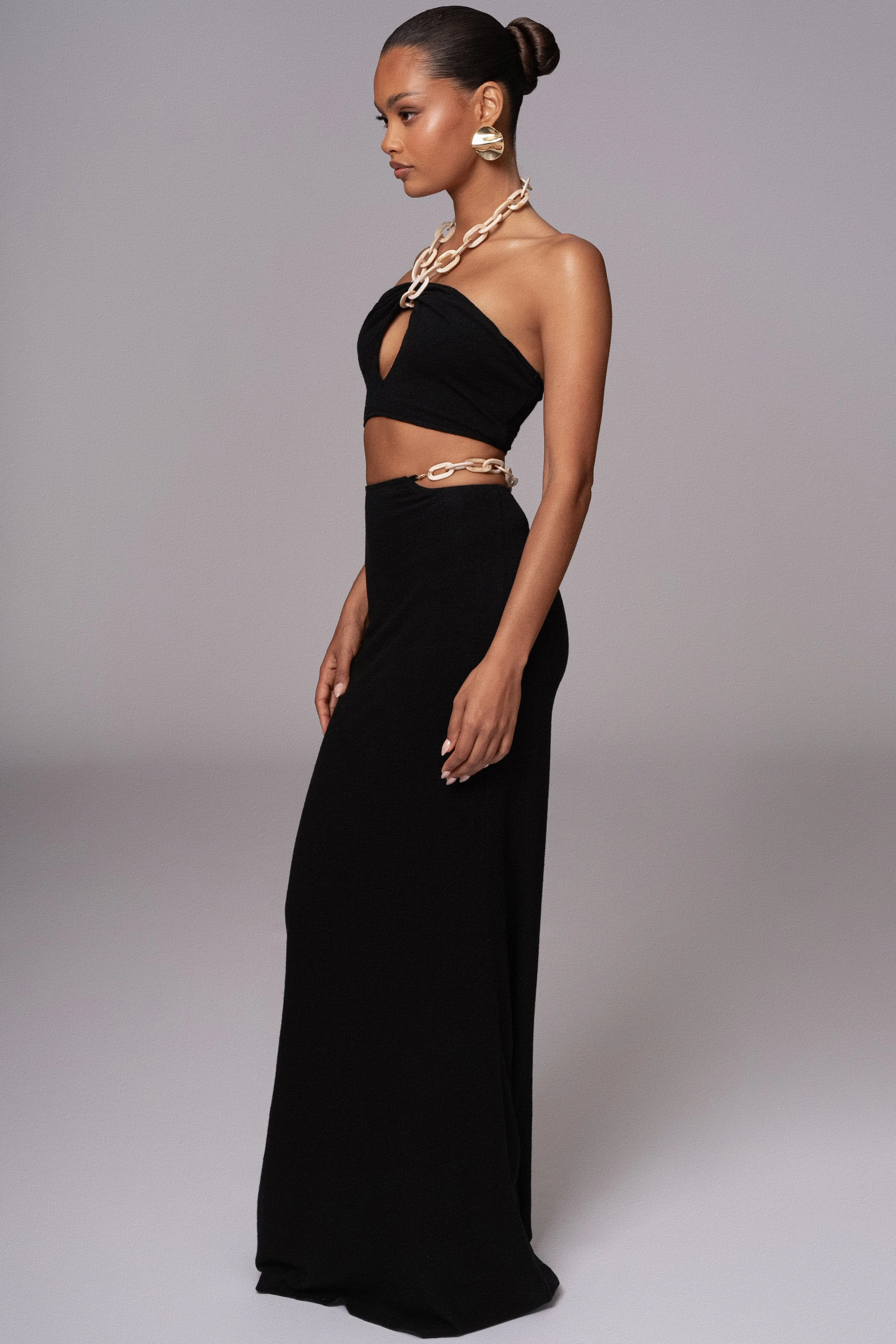 Black Summer Horizon Skirt Set