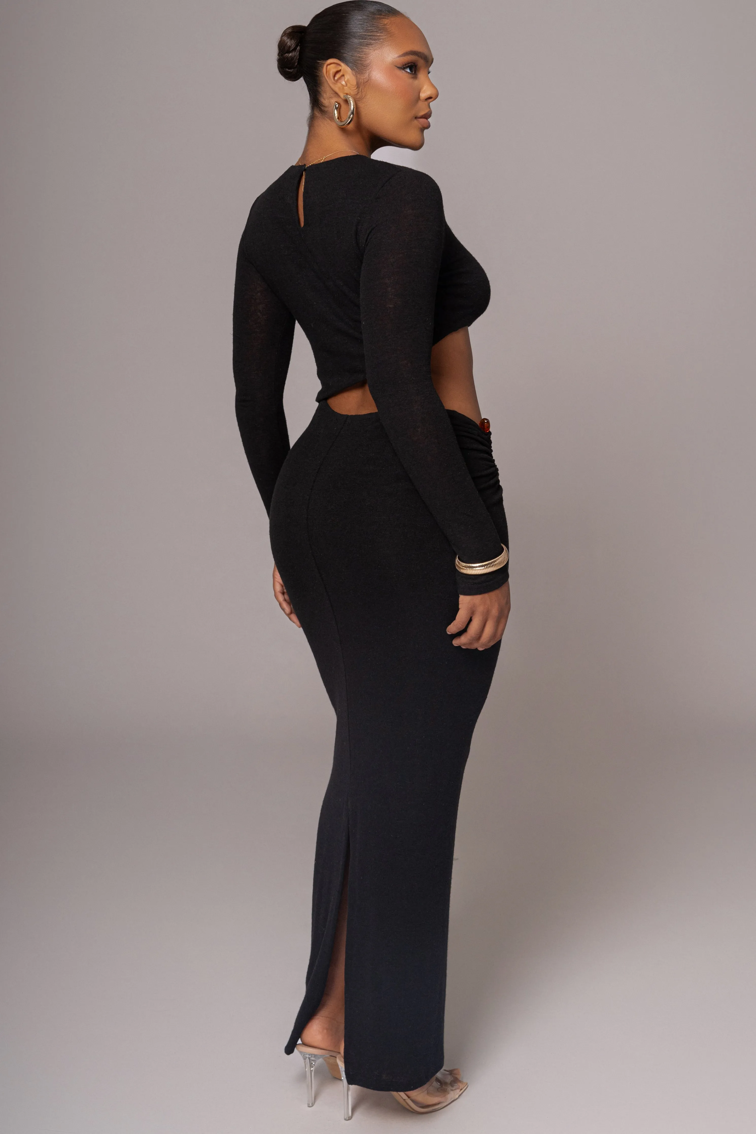 Black Summer Romance Cutout Dress