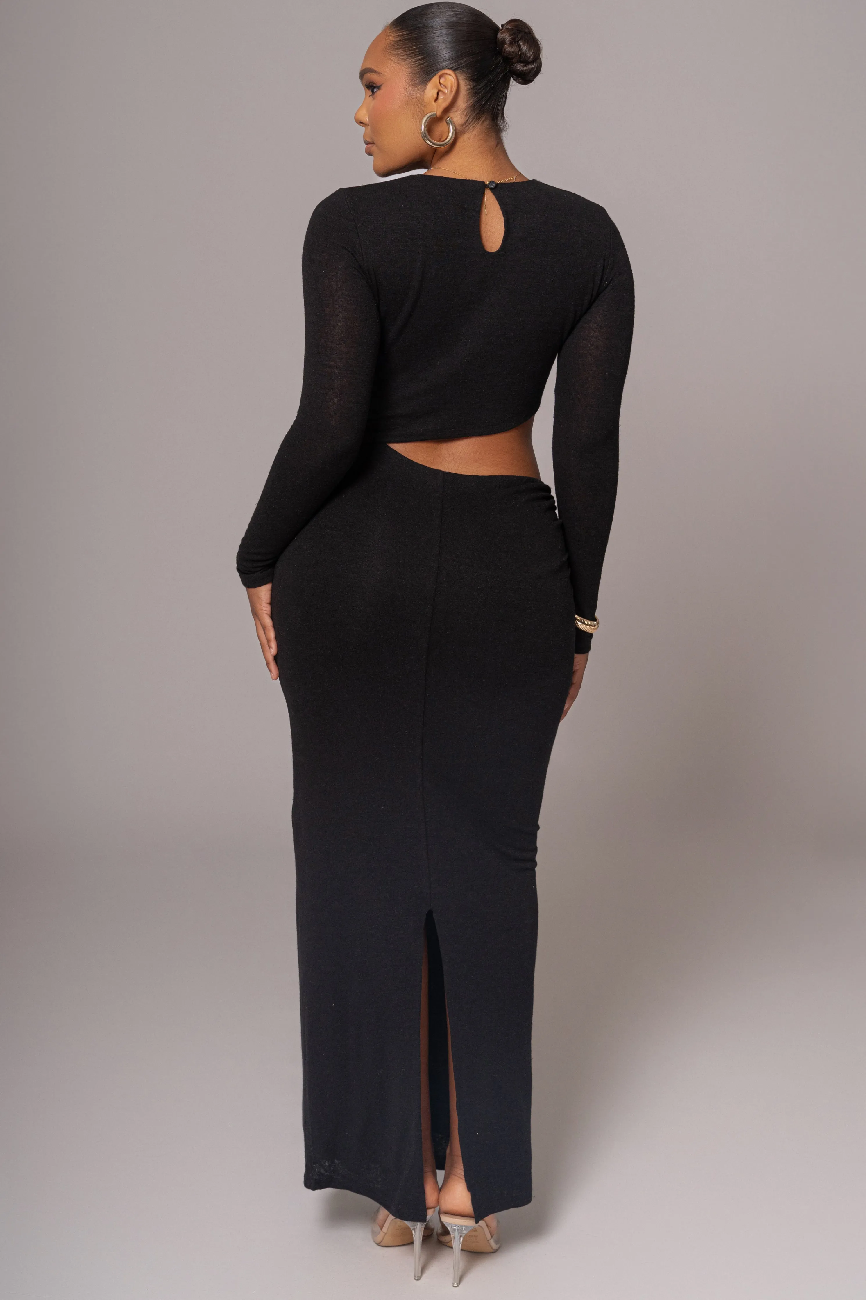 Black Summer Romance Cutout Dress