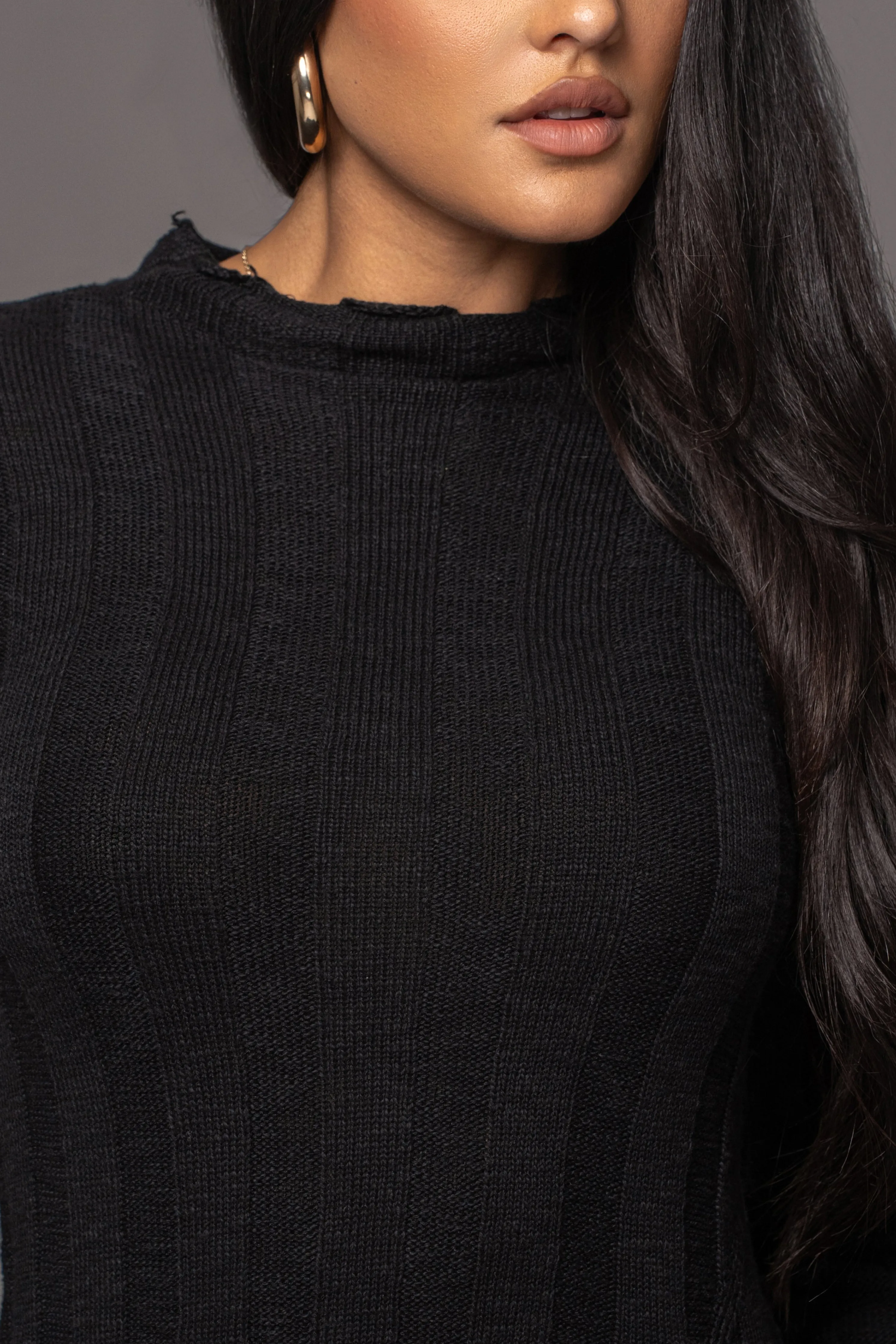 Black Take A Chance Ribbed Pant Set