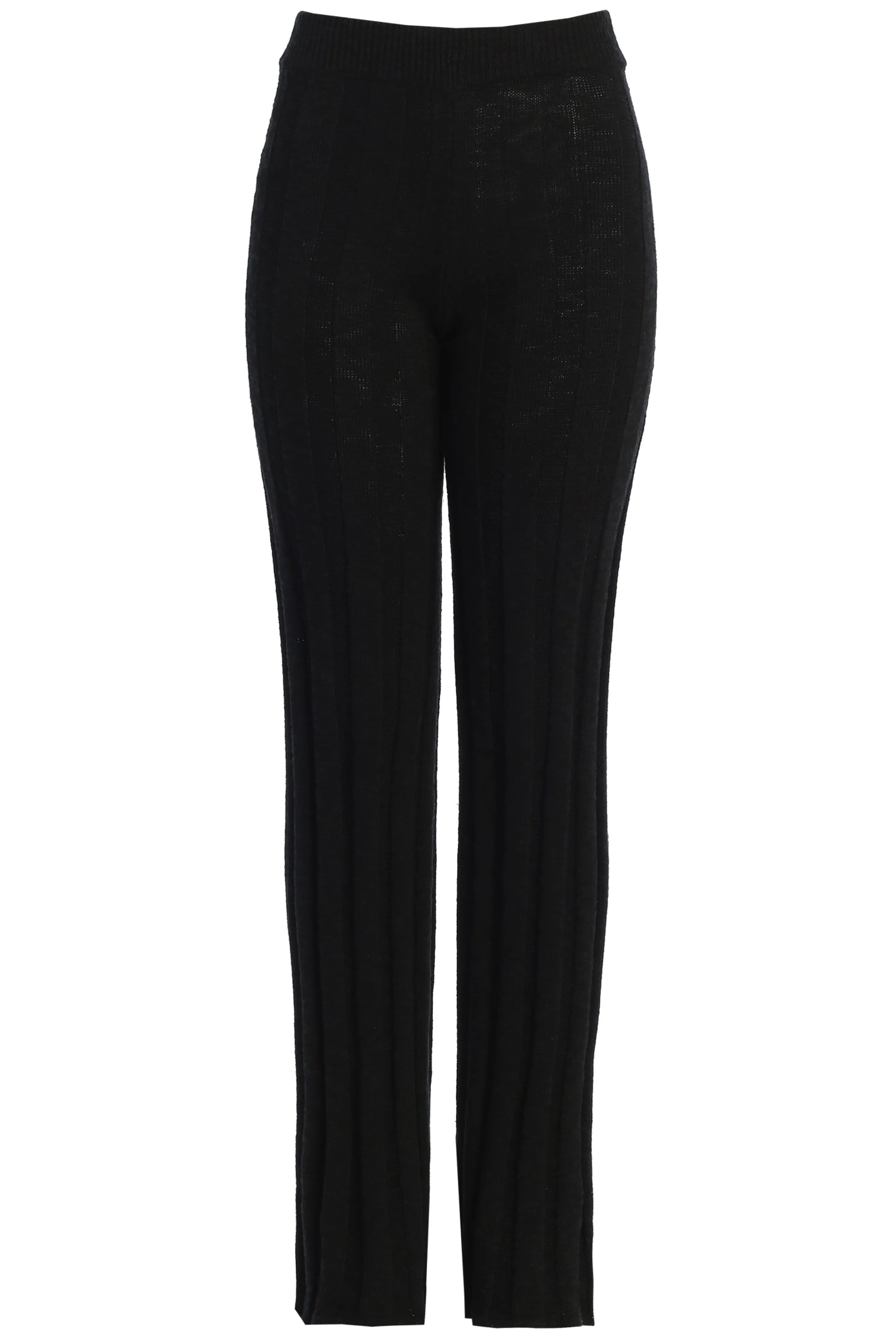 Black Take A Chance Ribbed Pant Set
