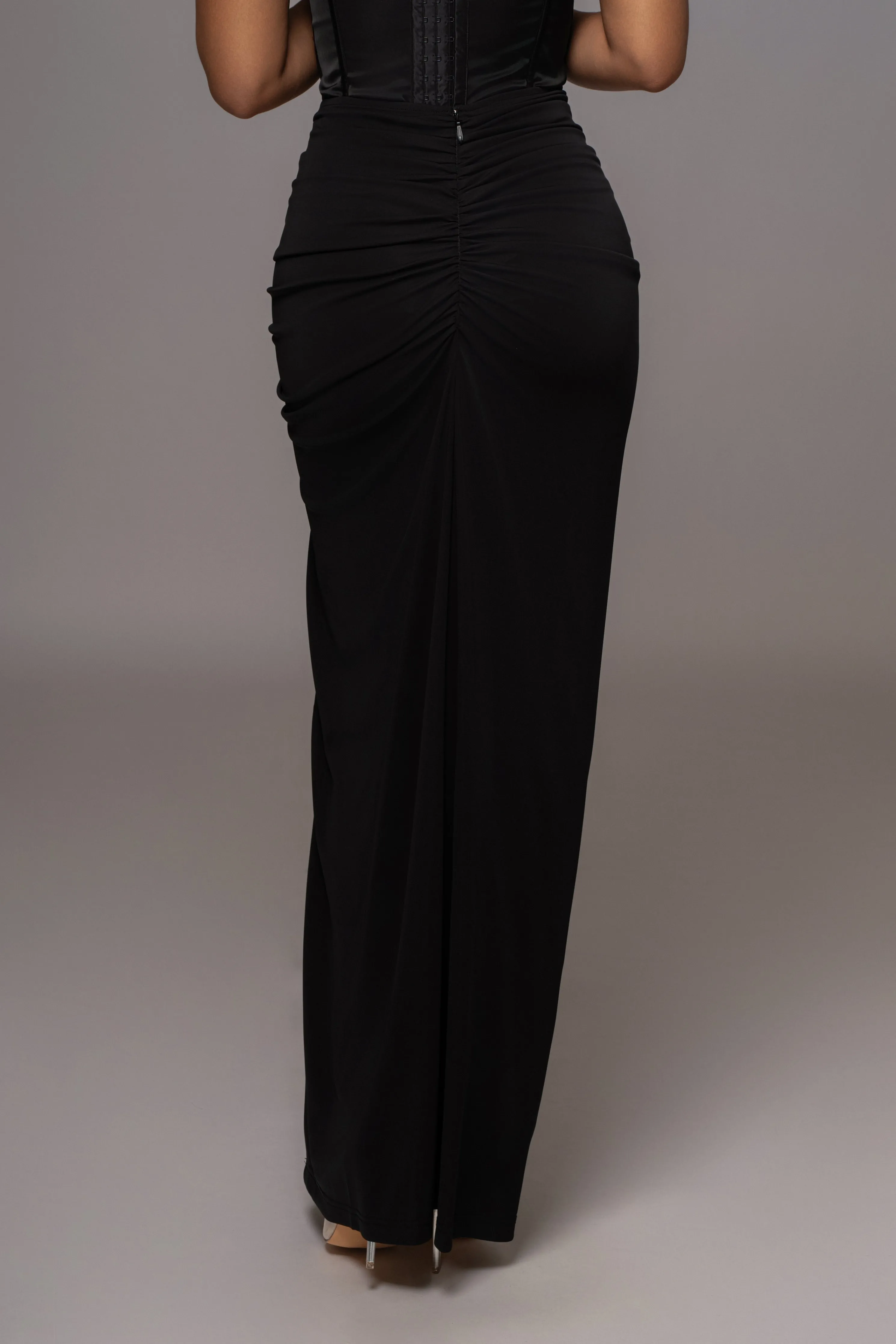 Black Tara Drape Skirt