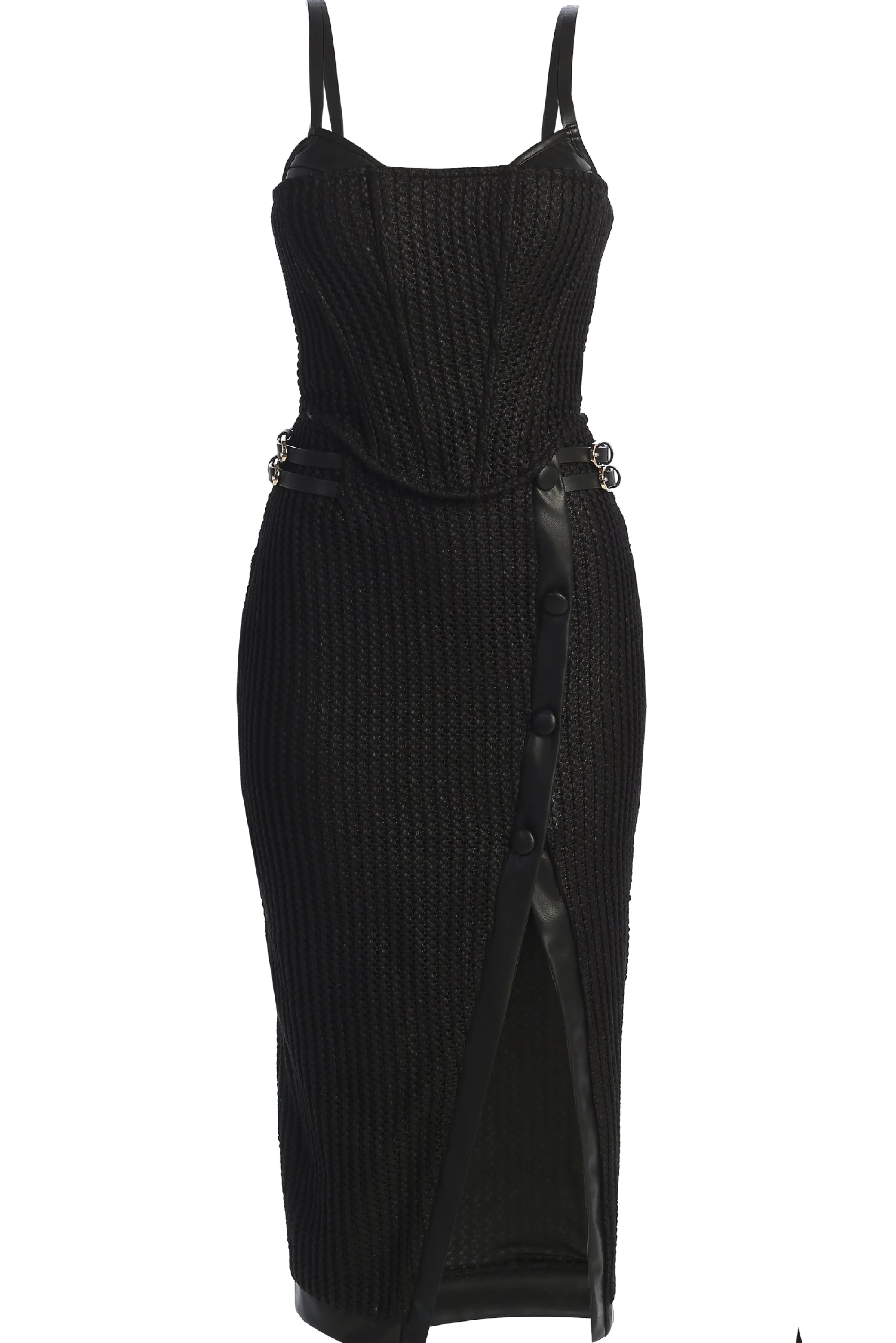 Black Textured Harley Corset Top