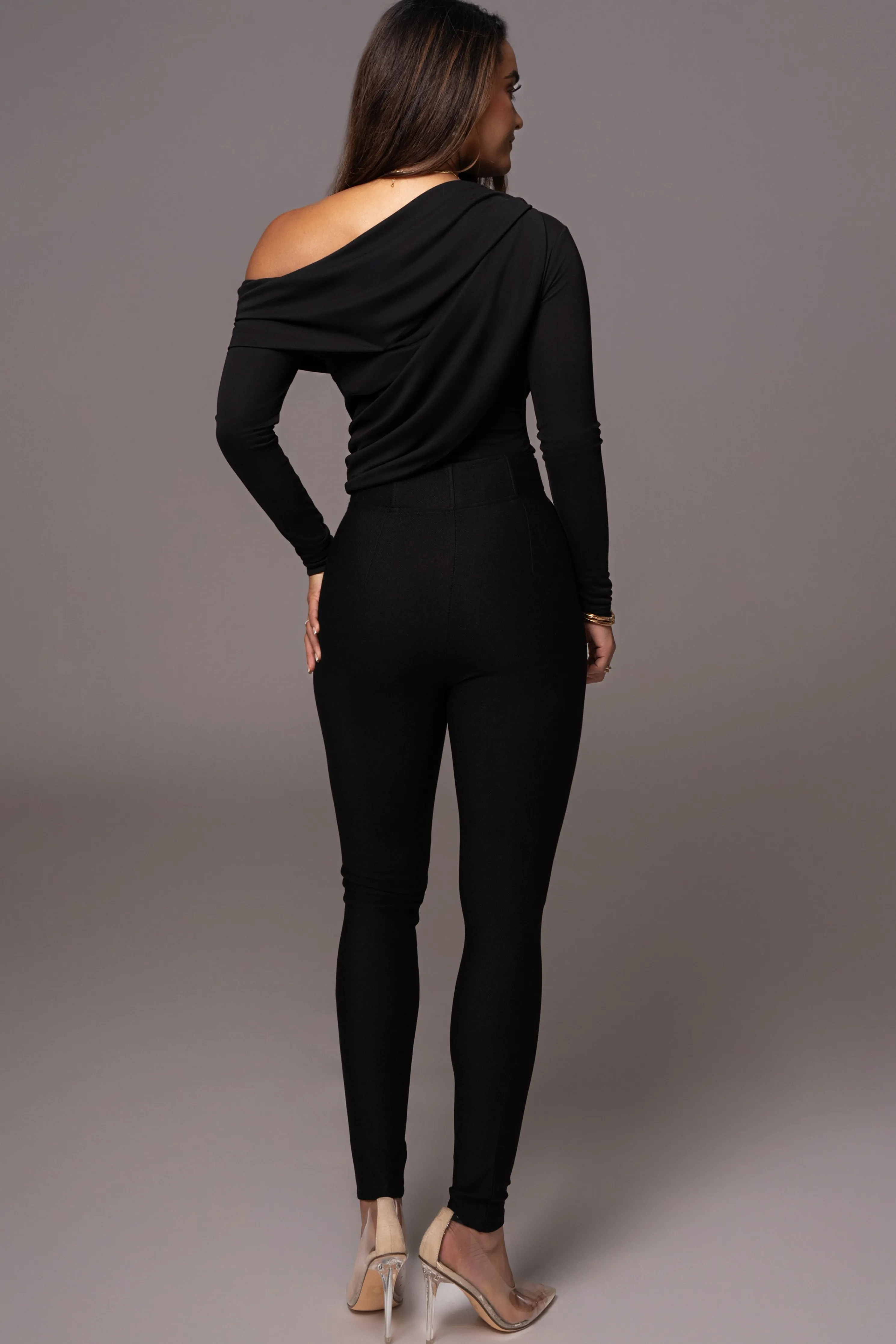 Black Ultra High Neck Bodysuit