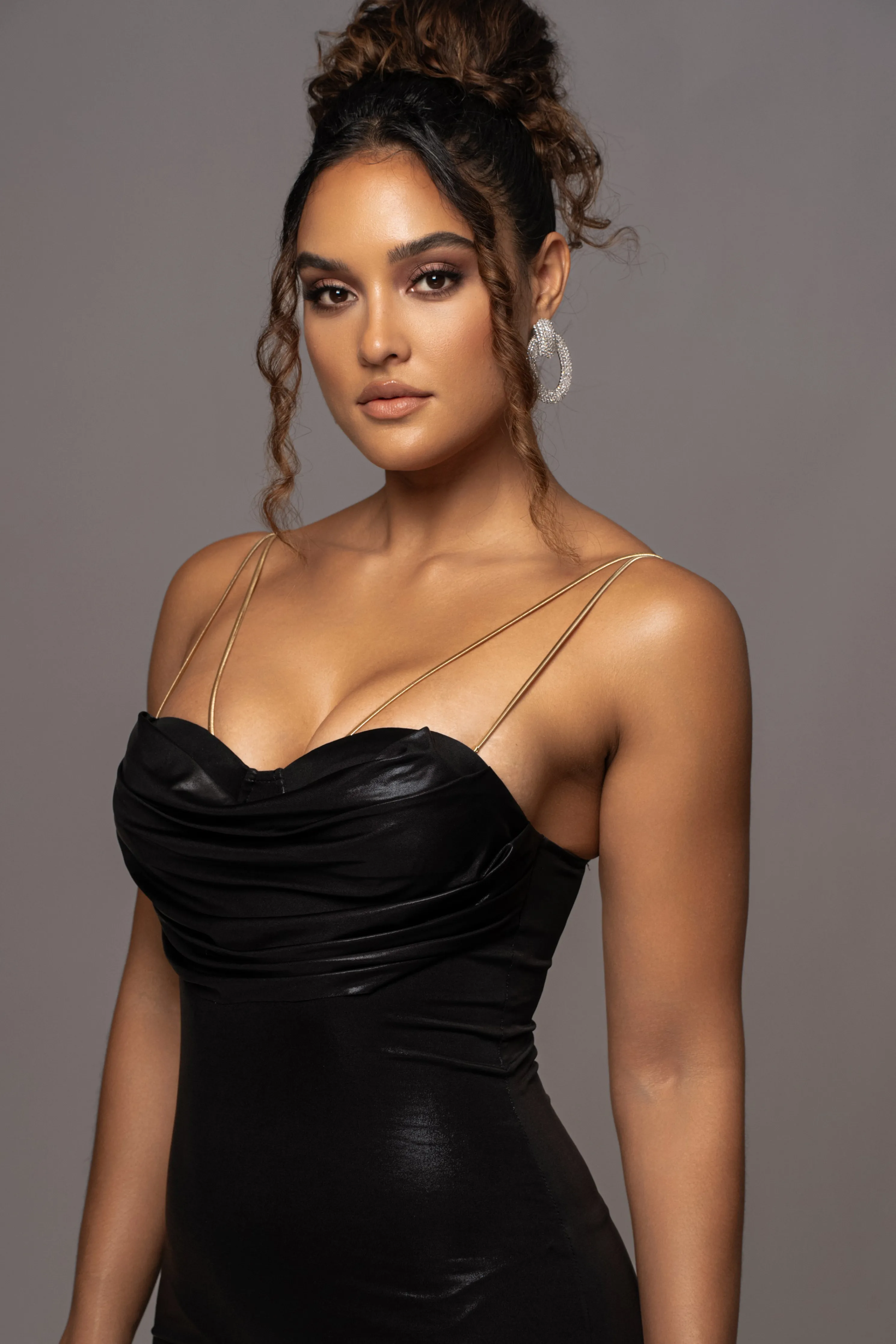 Black Visions Of You Midi Dress