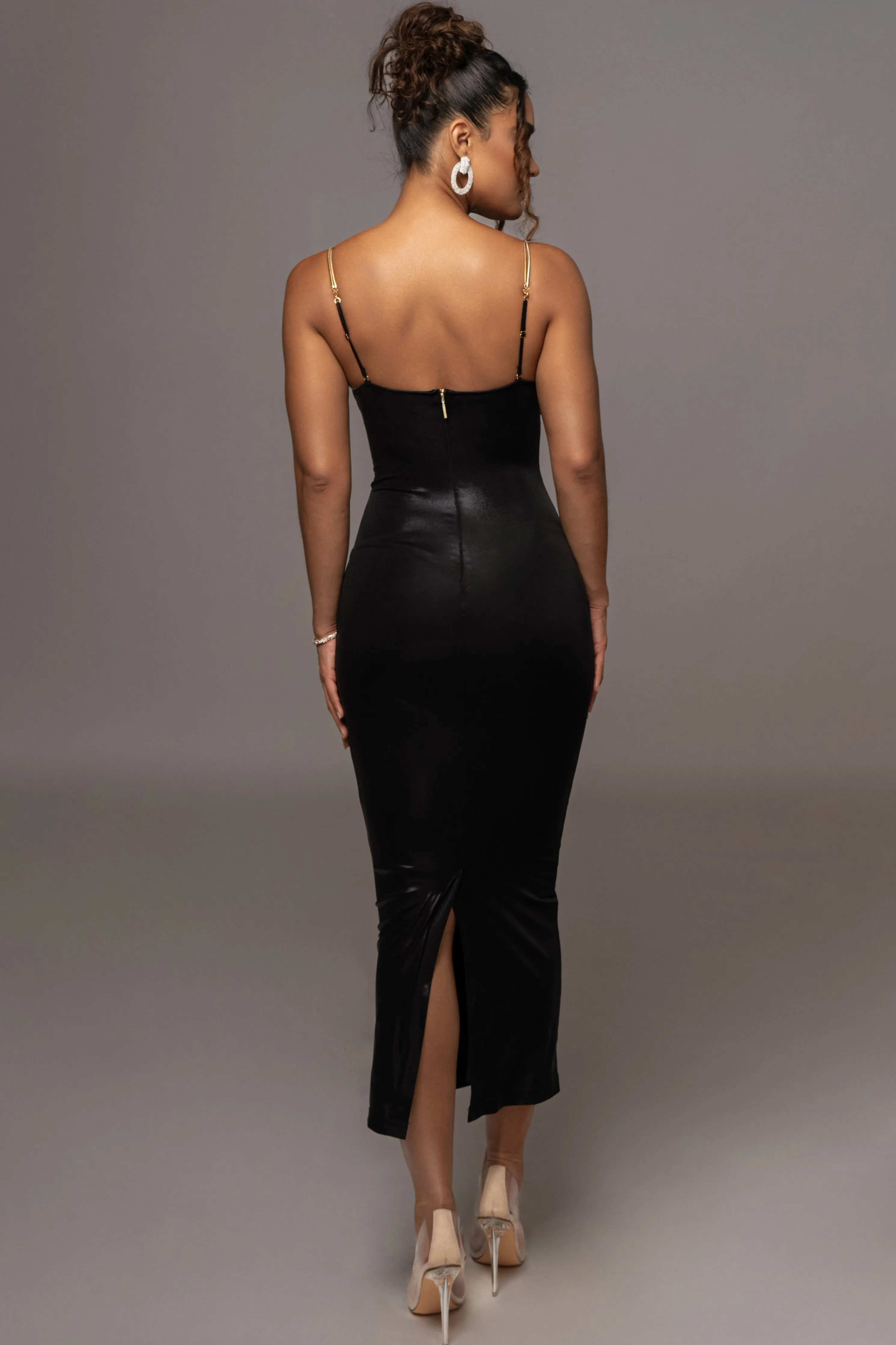 Black Visions Of You Midi Dress