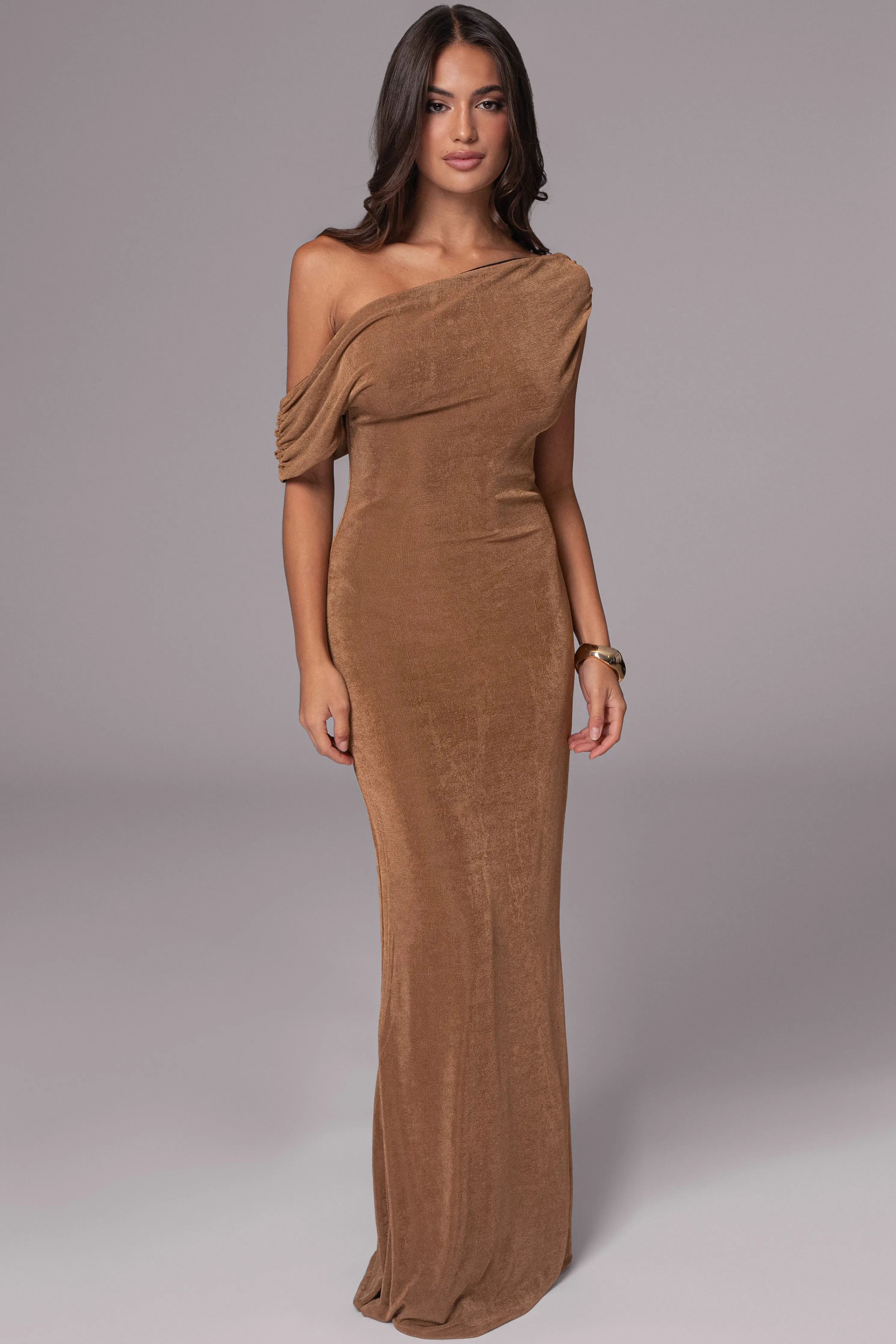 Black/Brown Classic Elegance Reversible Maxi Dress