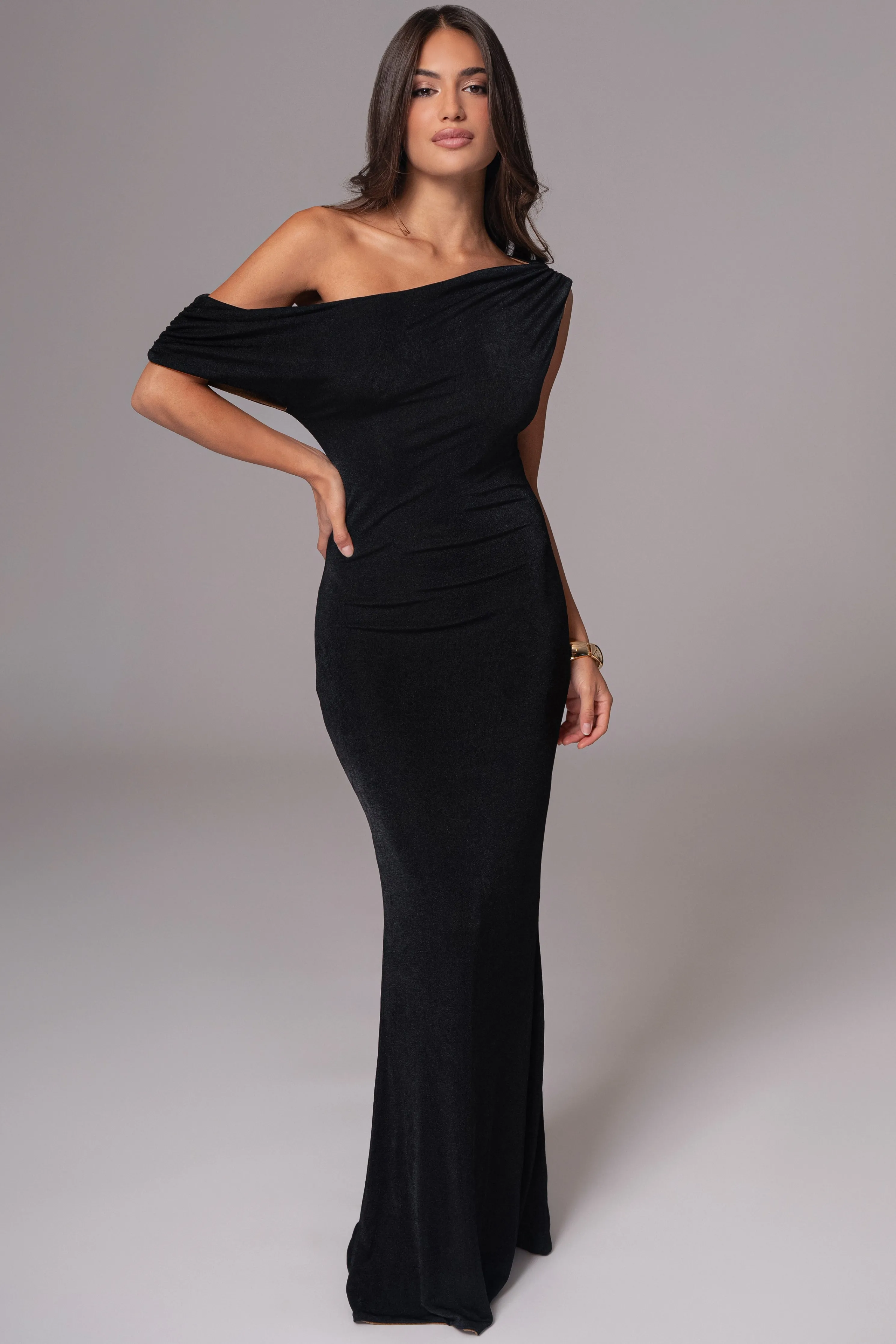 Black/Brown Classic Elegance Reversible Maxi Dress