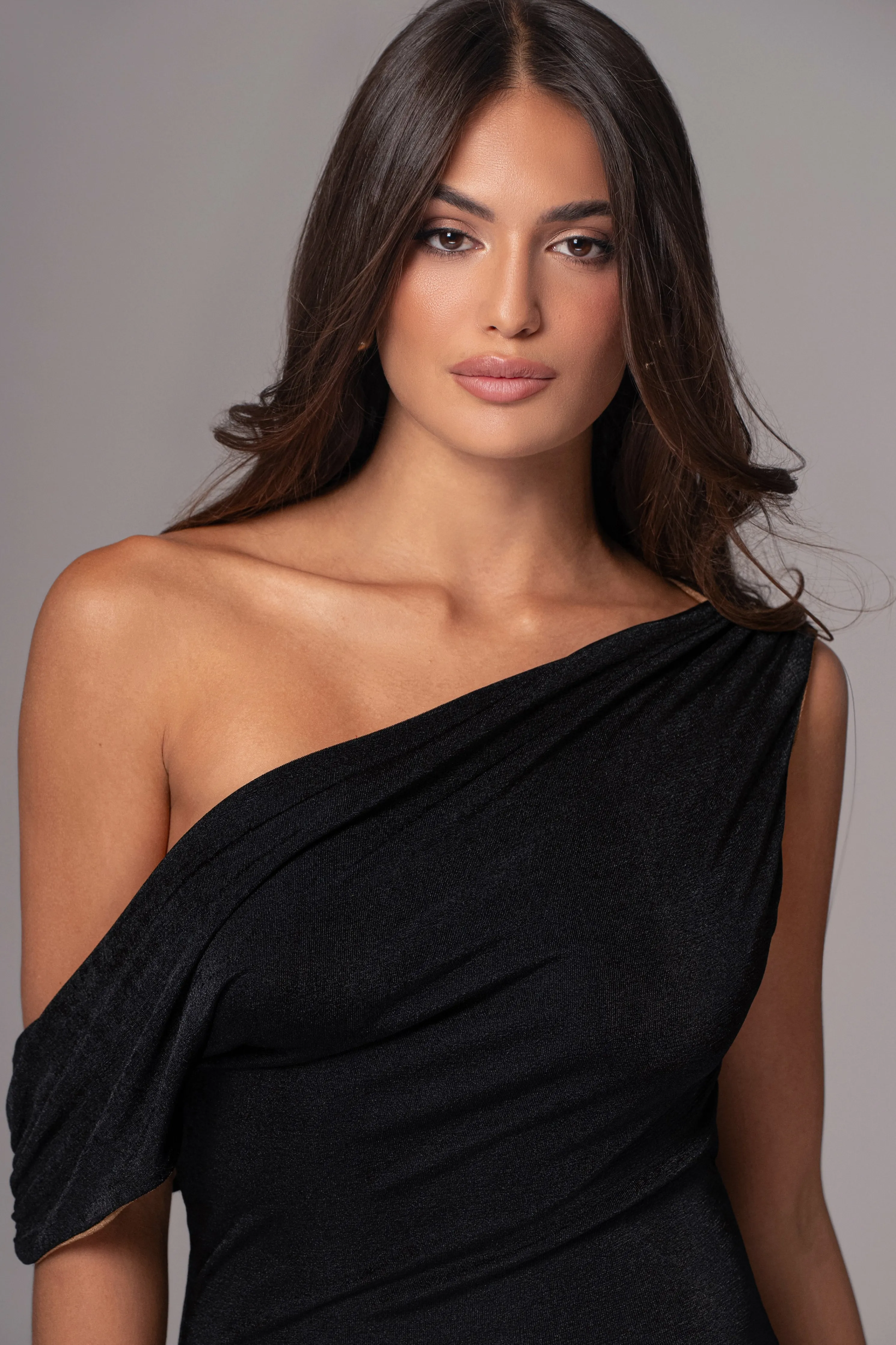 Black/Brown Classic Elegance Reversible Maxi Dress