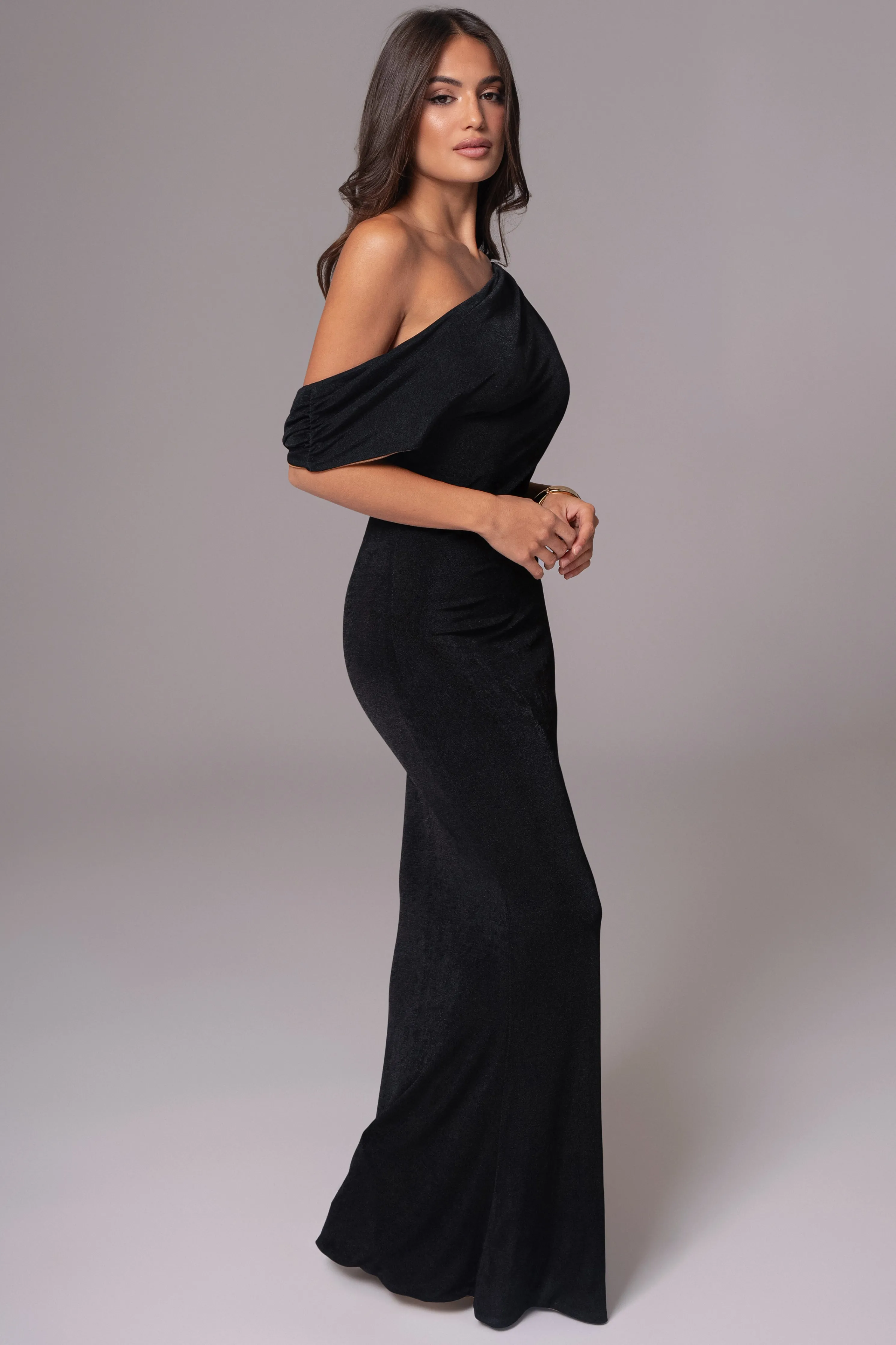 Black/Brown Classic Elegance Reversible Maxi Dress