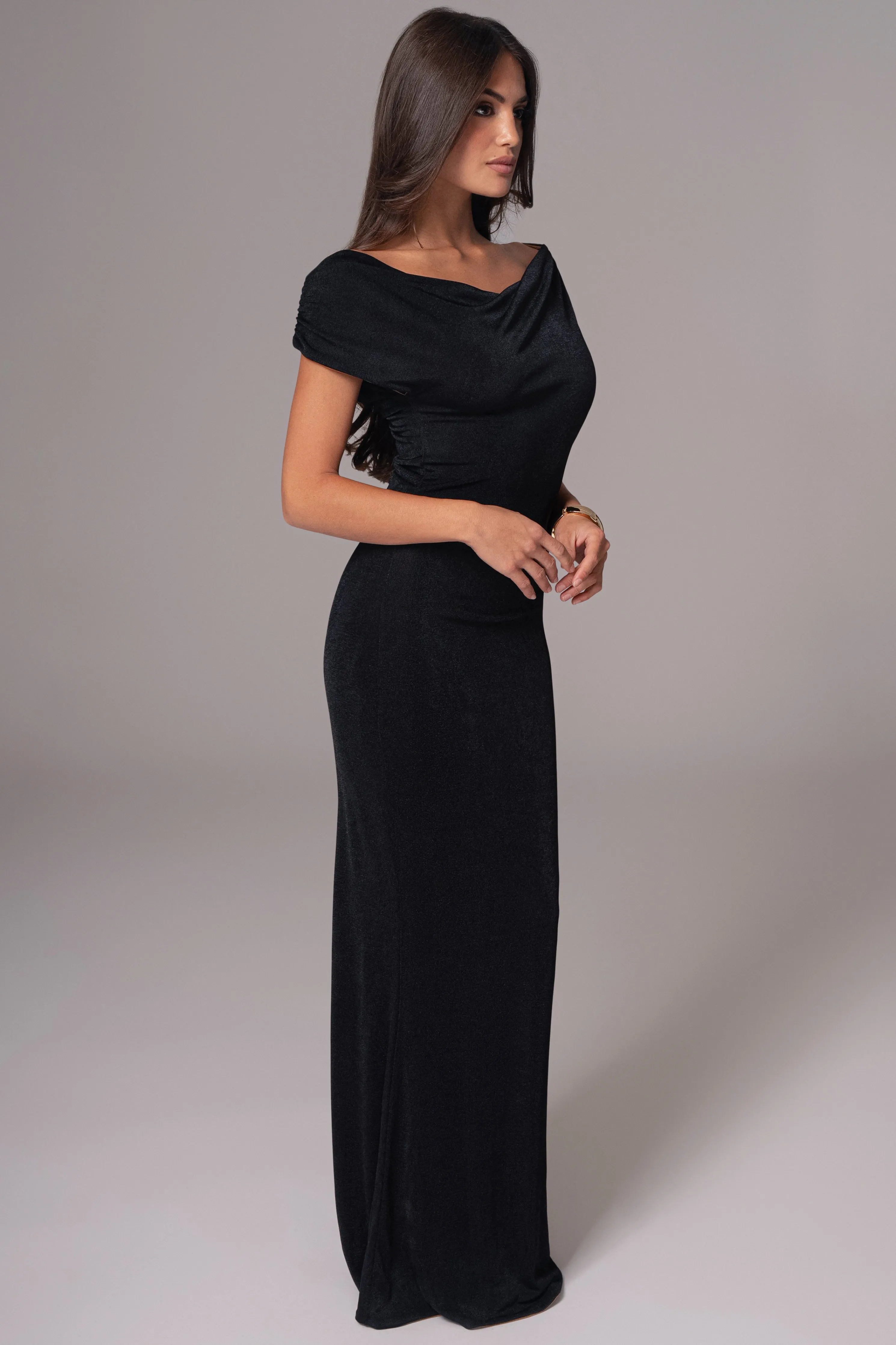 Black/Brown Classic Elegance Reversible Maxi Dress