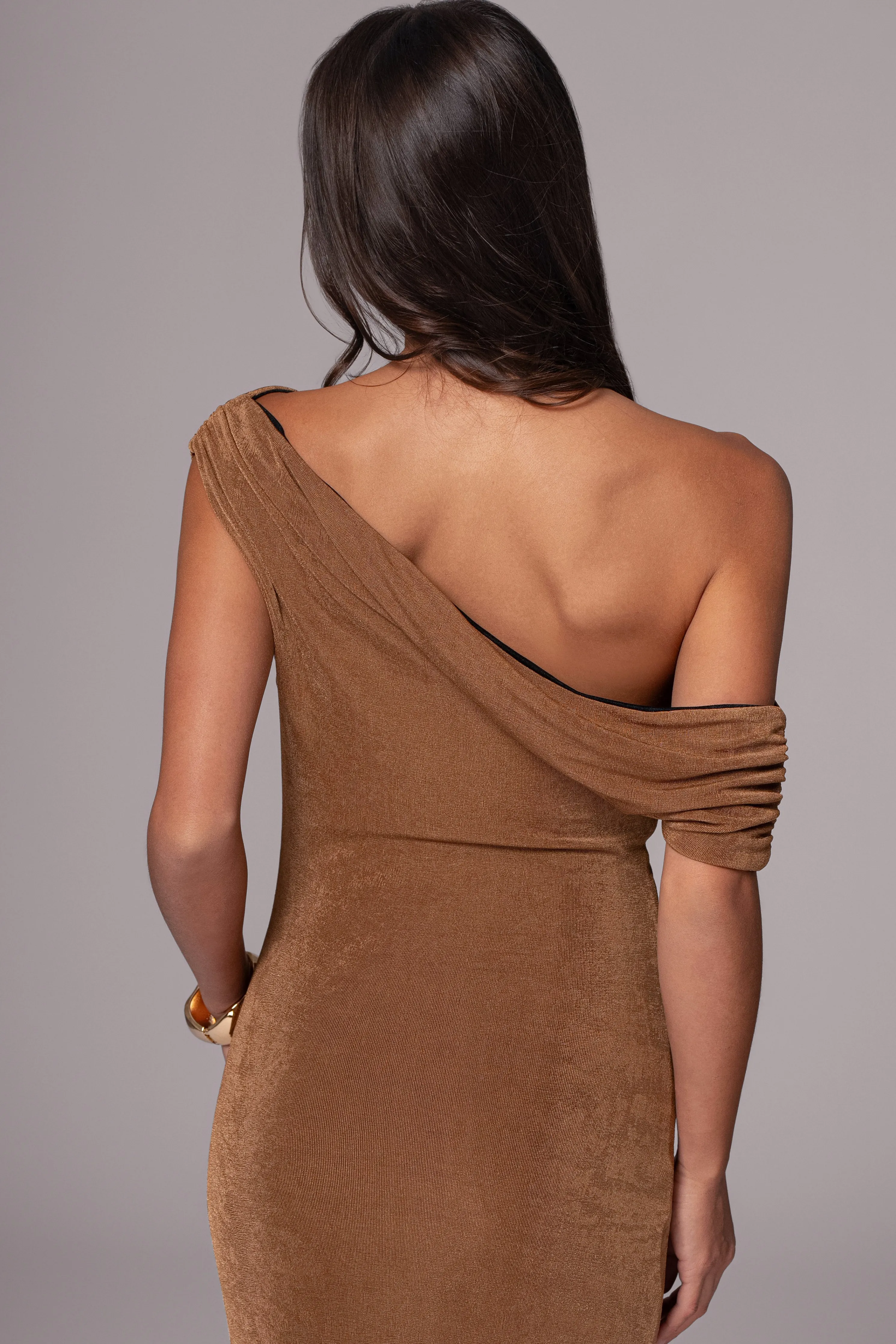 Black/Brown Classic Elegance Reversible Maxi Dress