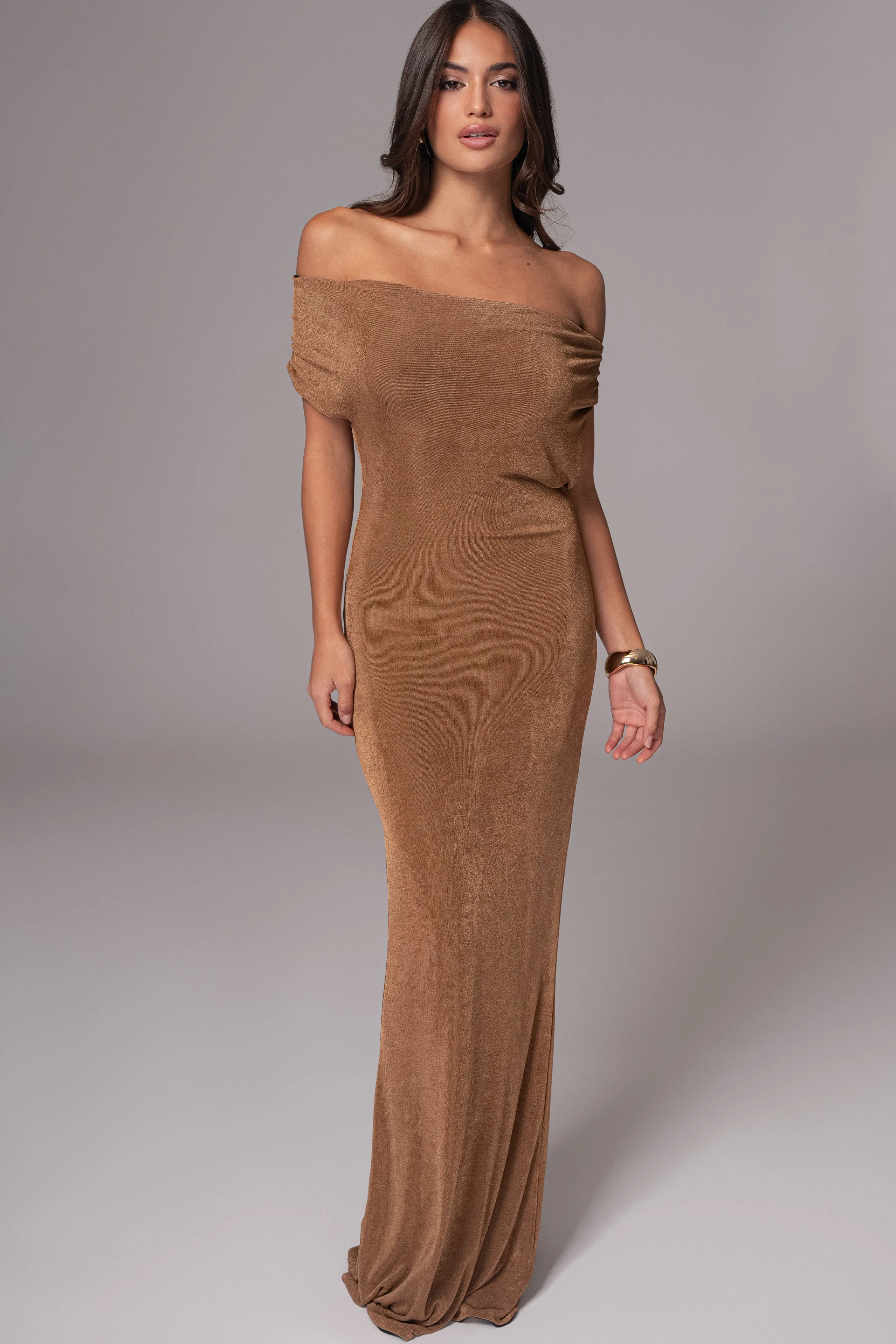 Black/Brown Classic Elegance Reversible Maxi Dress