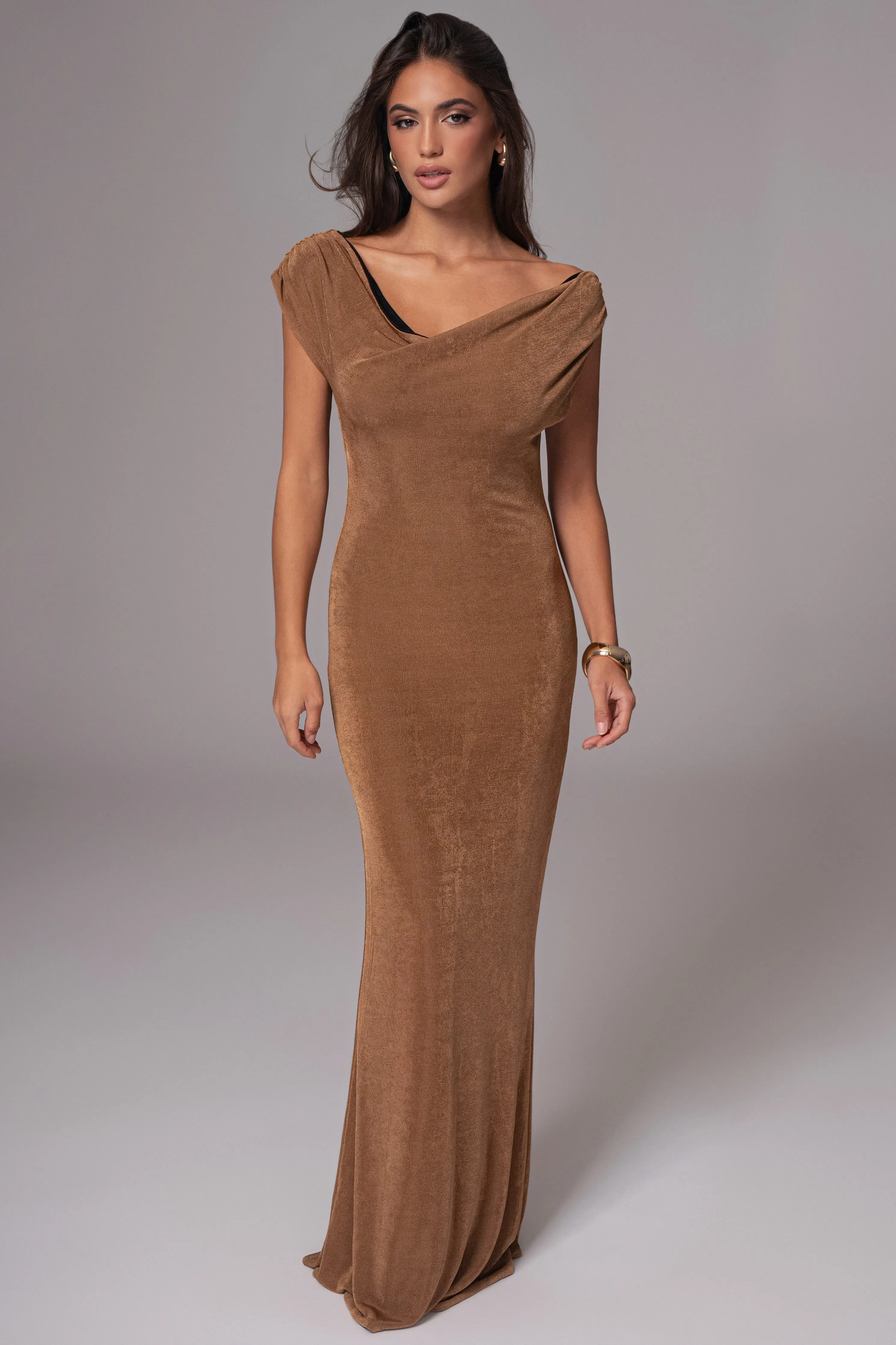 Black/Brown Classic Elegance Reversible Maxi Dress