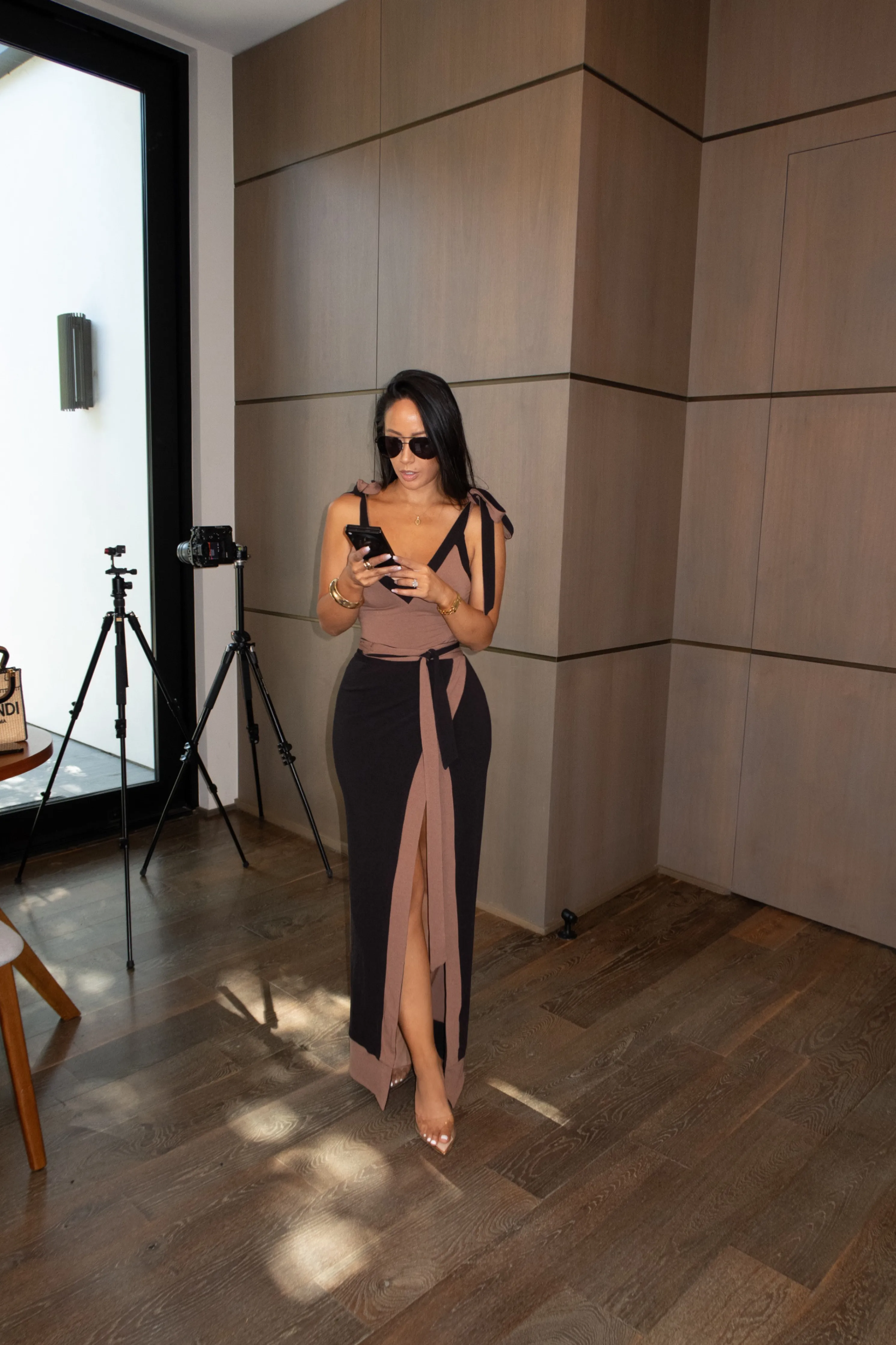 Black/Pecan Kamie Reversible Skirt Set