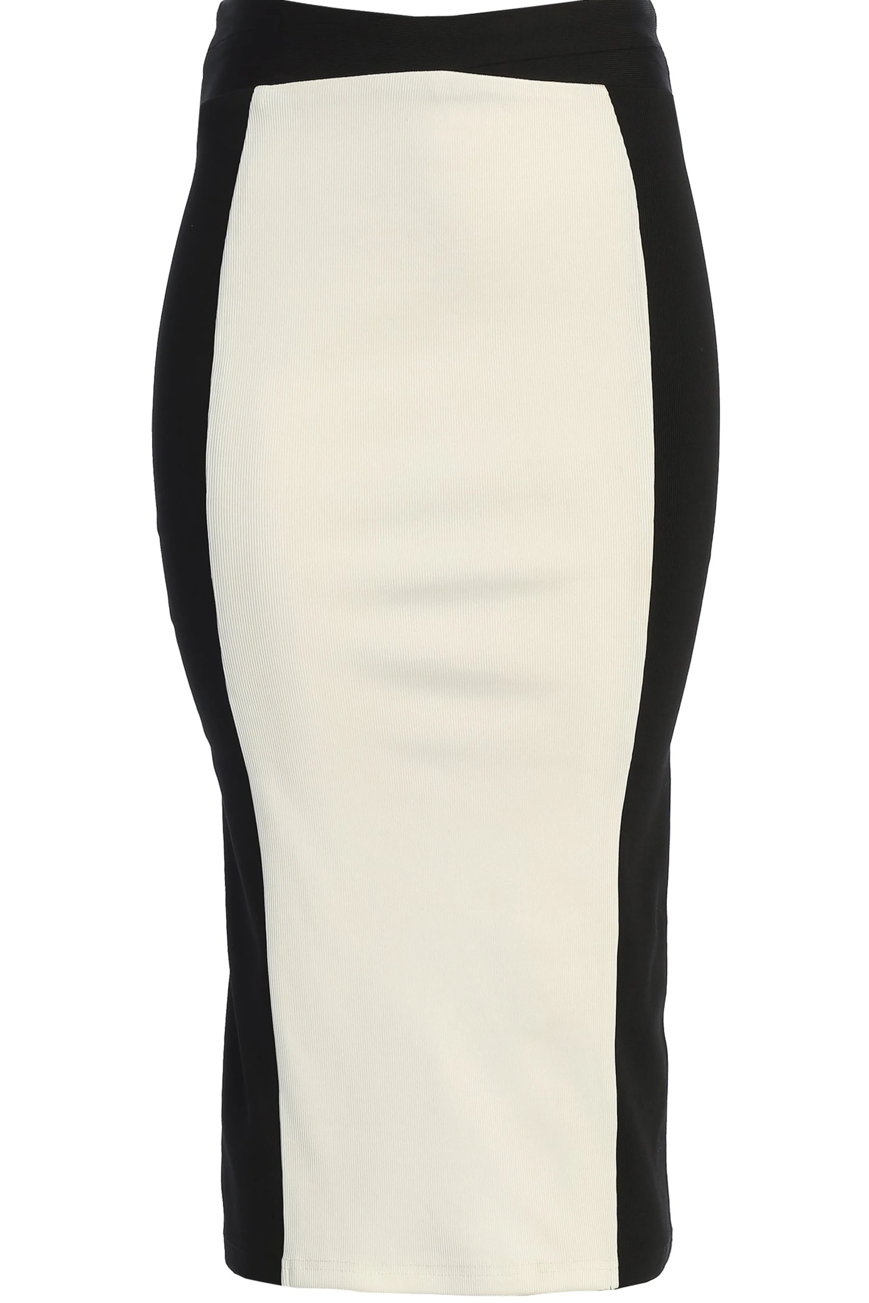 Black/White Celebration Colorblock Midi Skirt