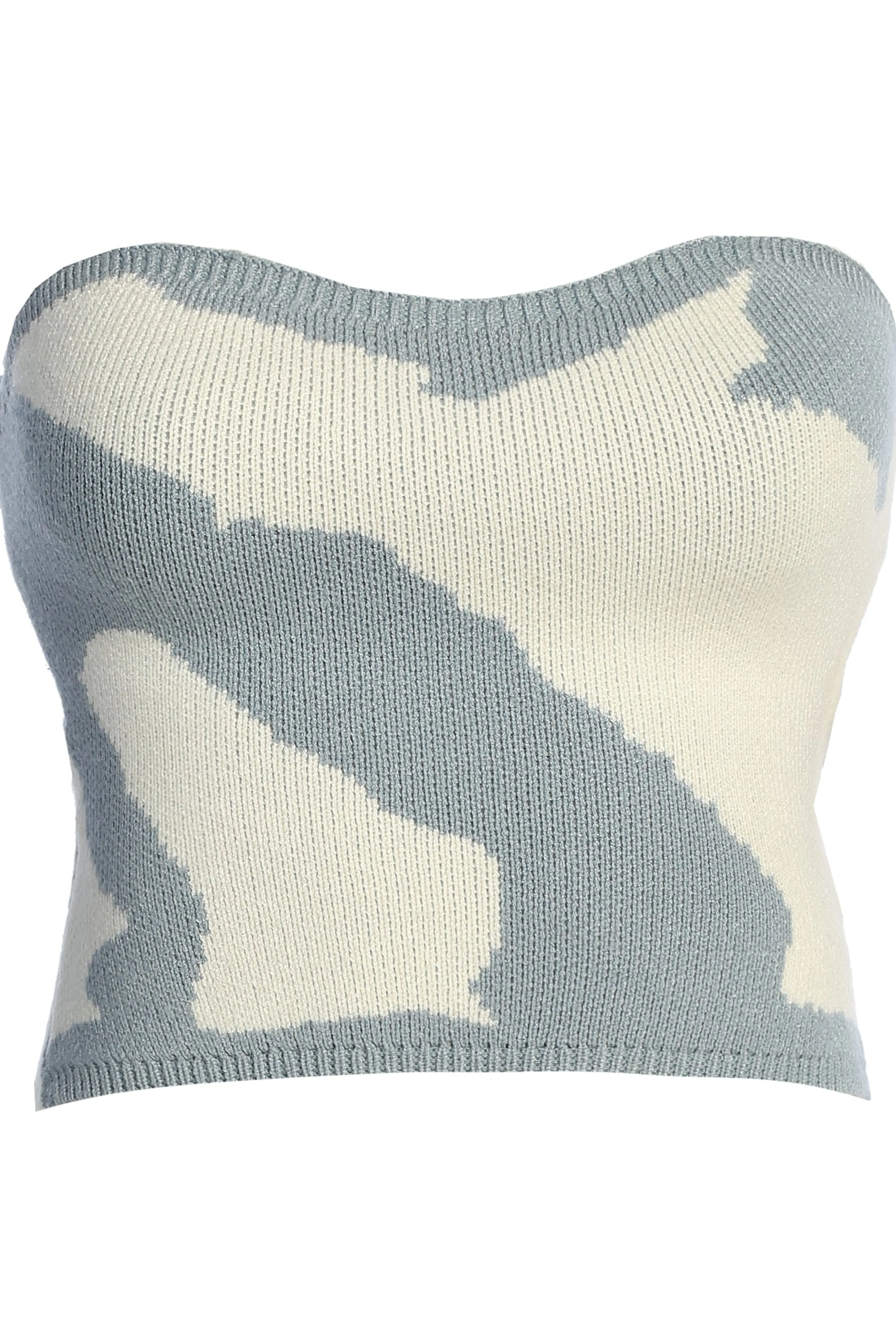 Blue Abstract Tropic Oasis Top