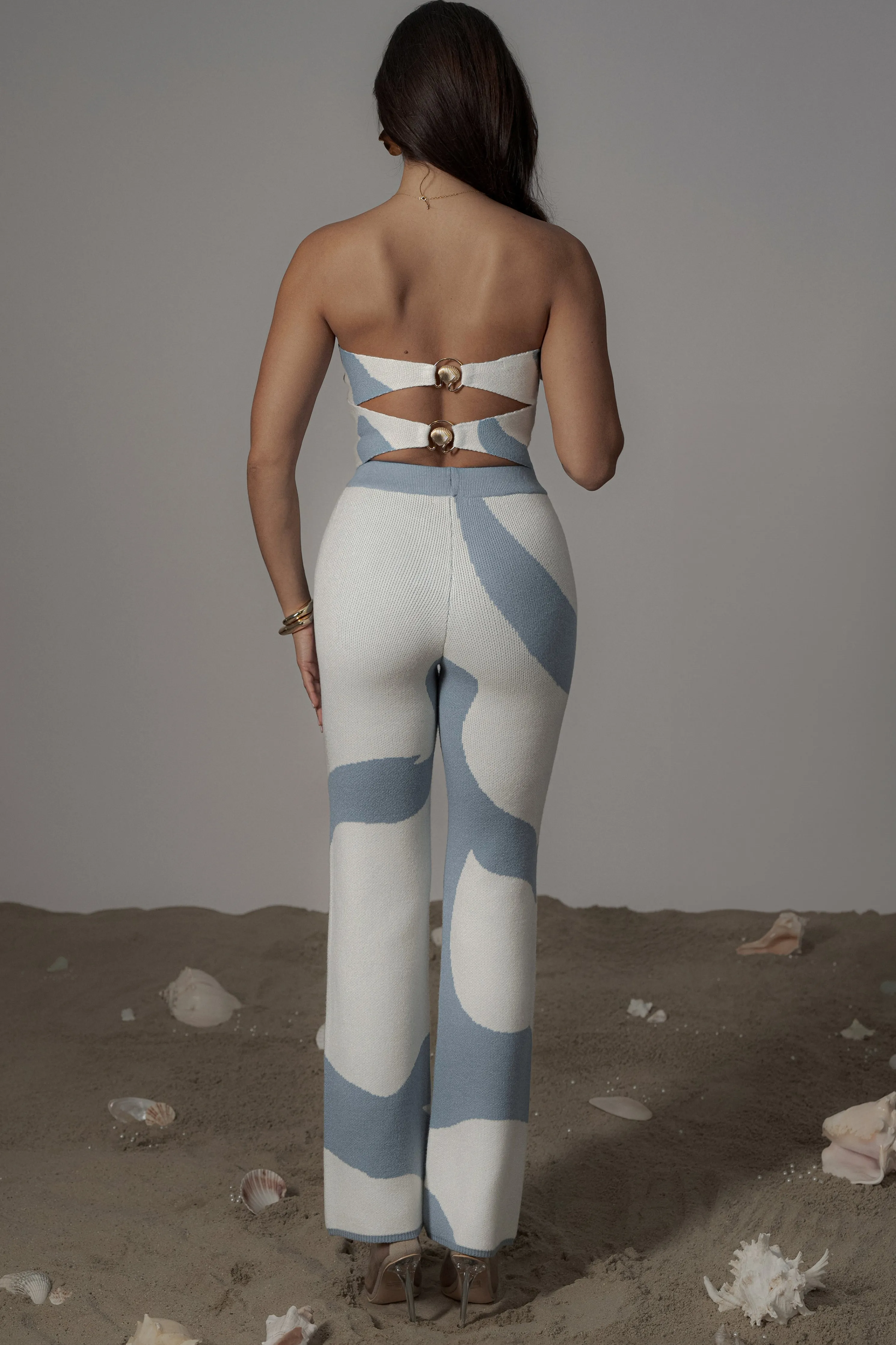 Blue Abstract Tropic Oasis Top