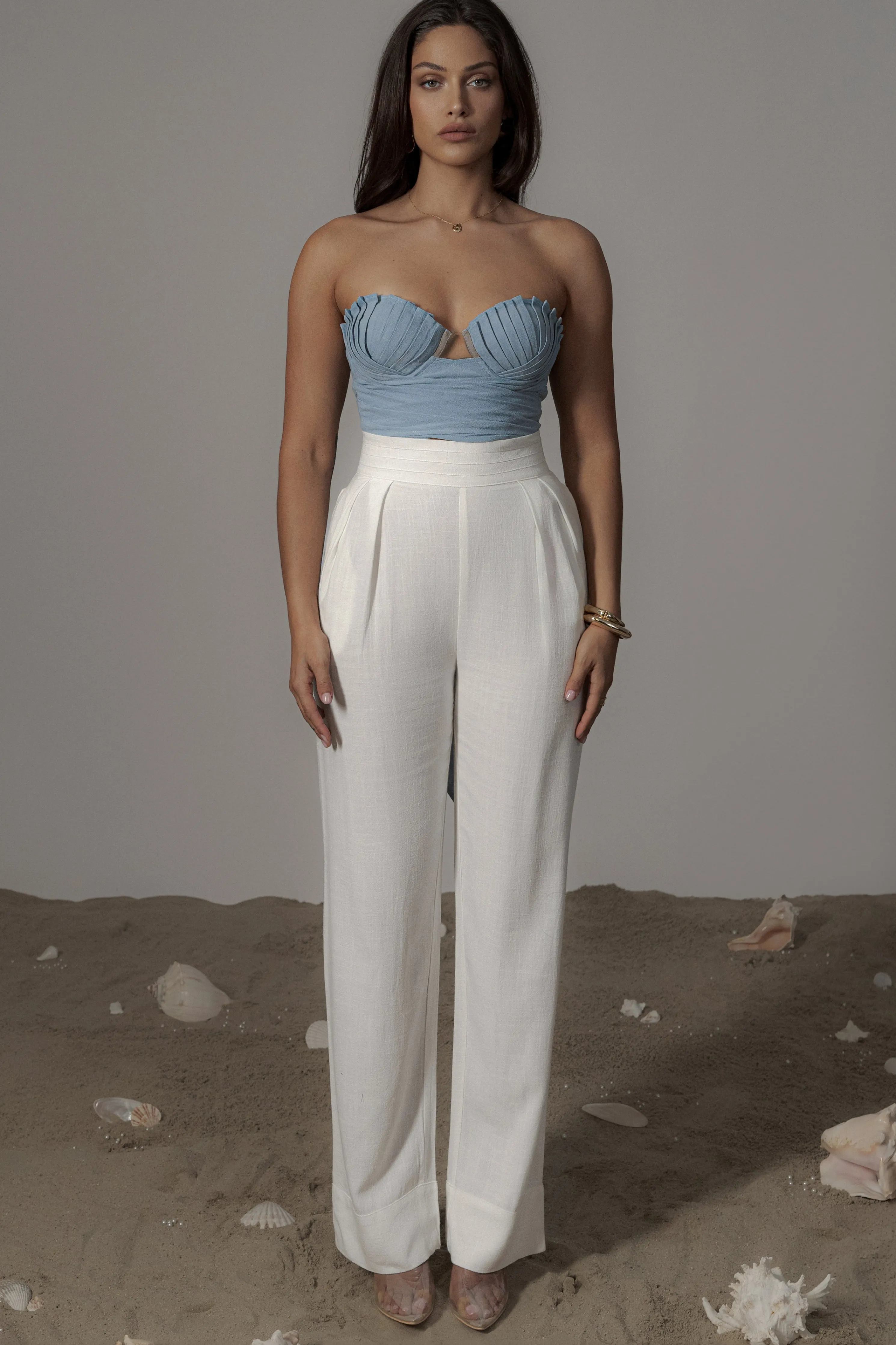 Blue Arielle Bustier Top