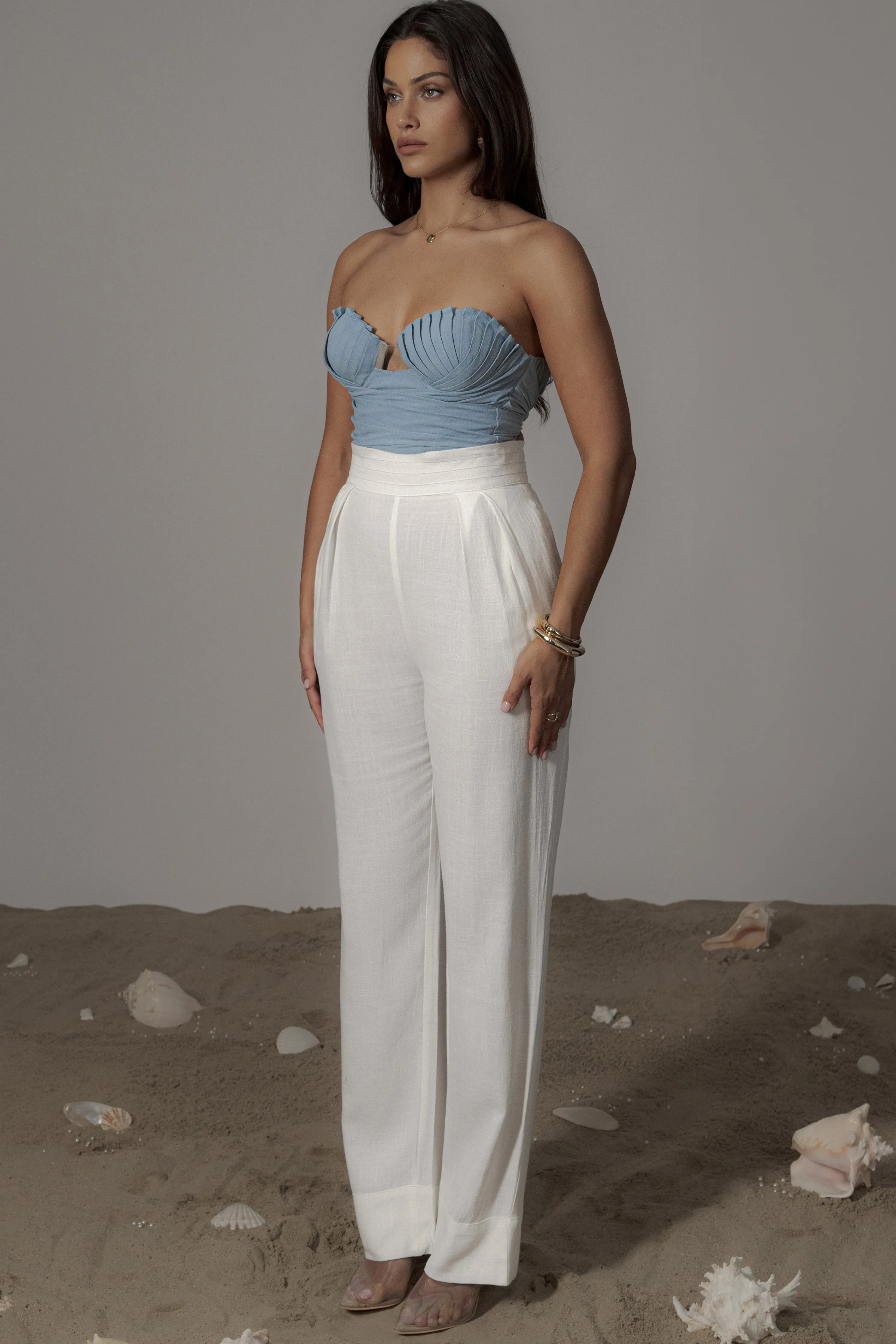 Blue Arielle Bustier Top