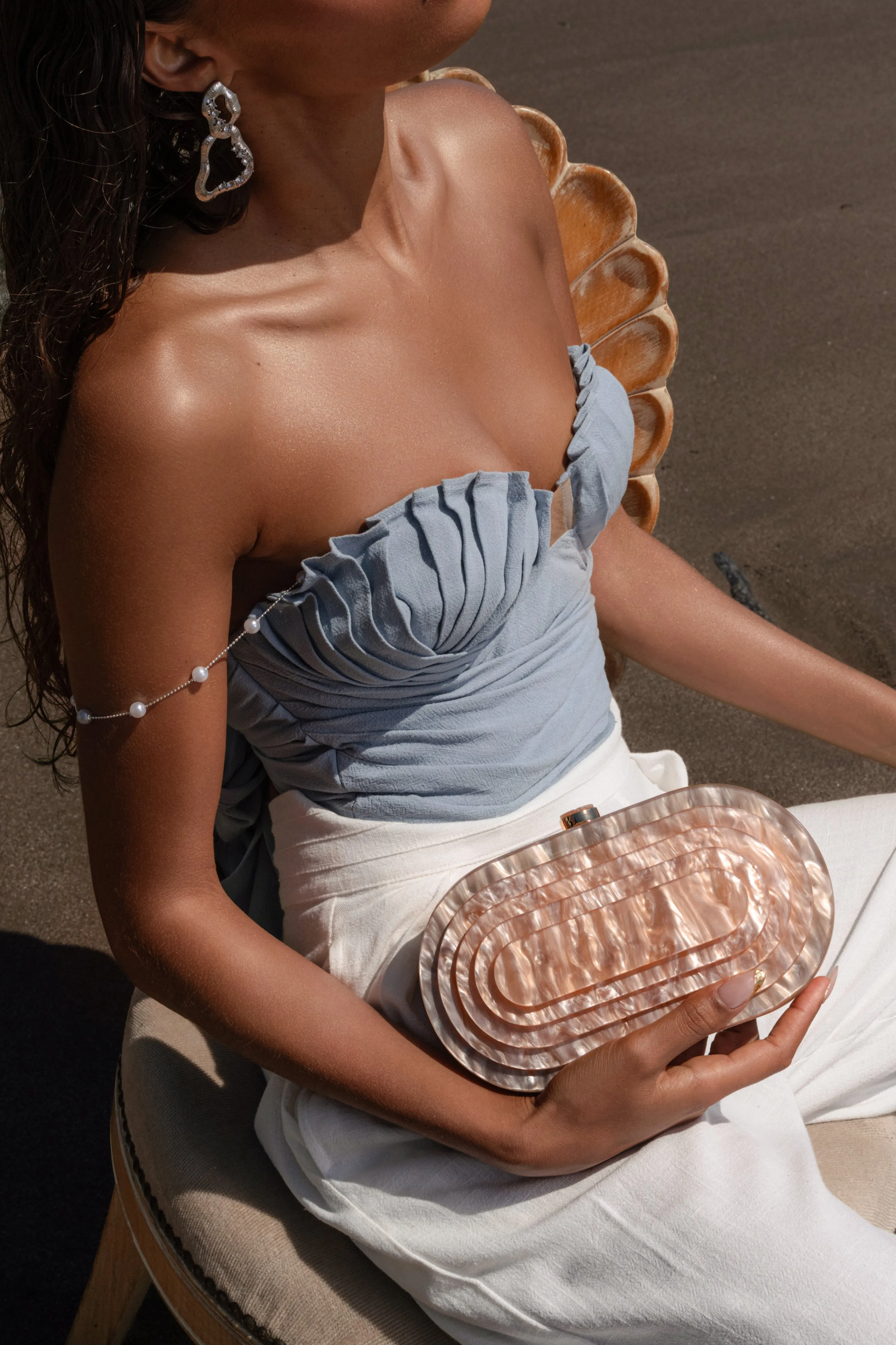 Blue Arielle Bustier Top