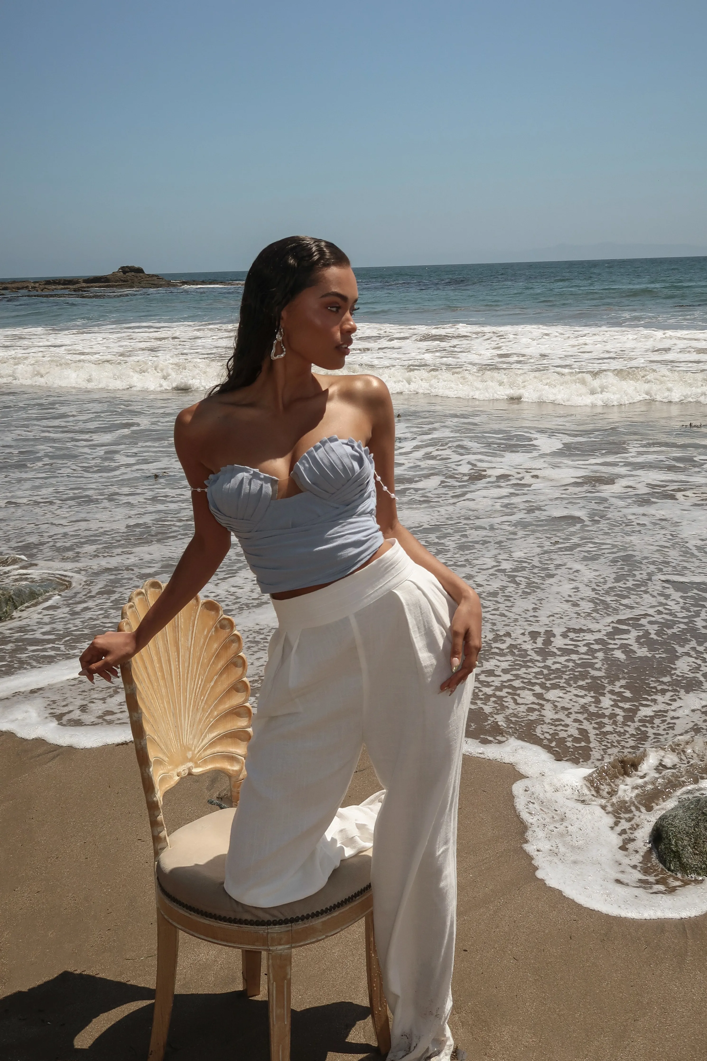 Blue Arielle Bustier Top