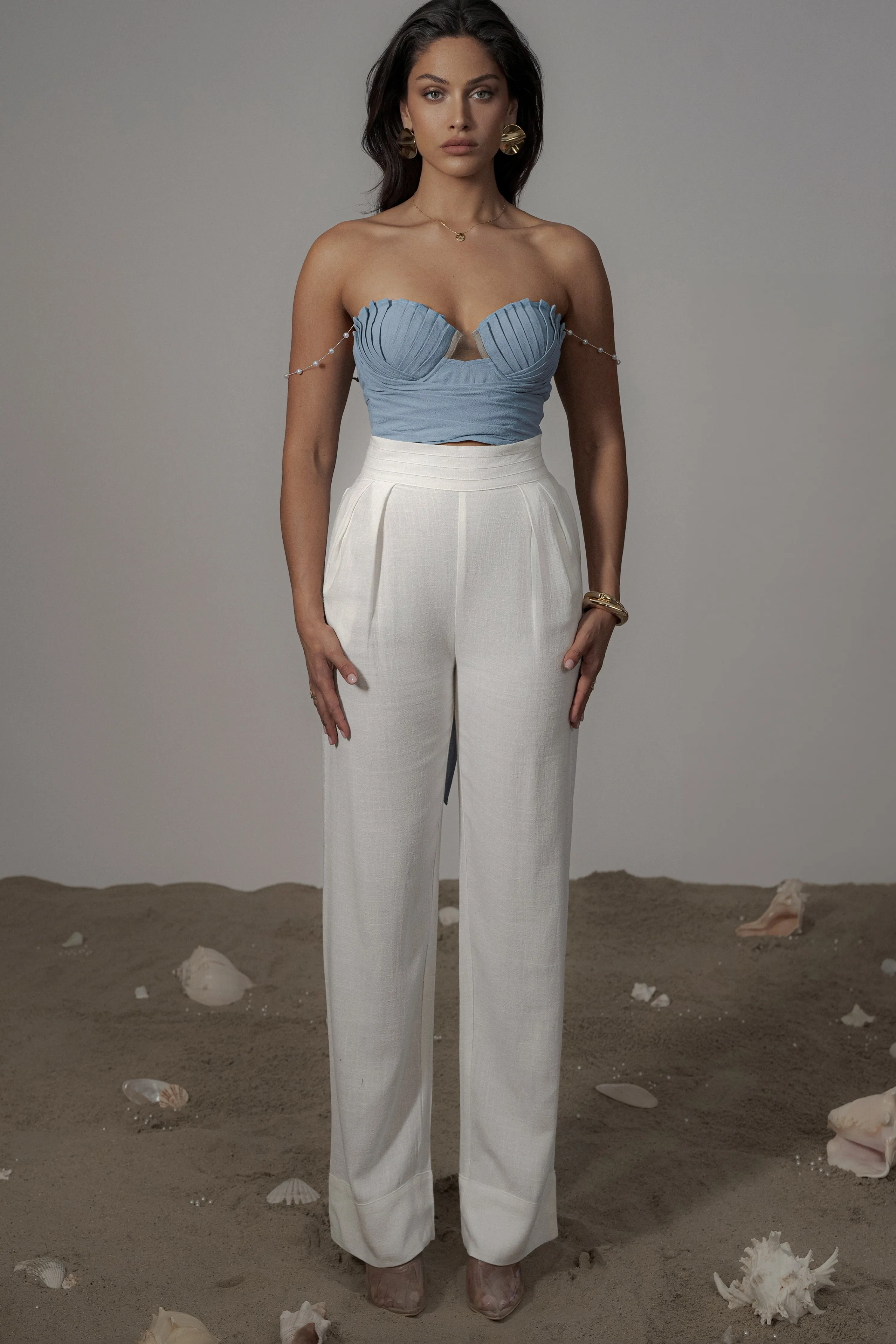 Blue Arielle Bustier Top