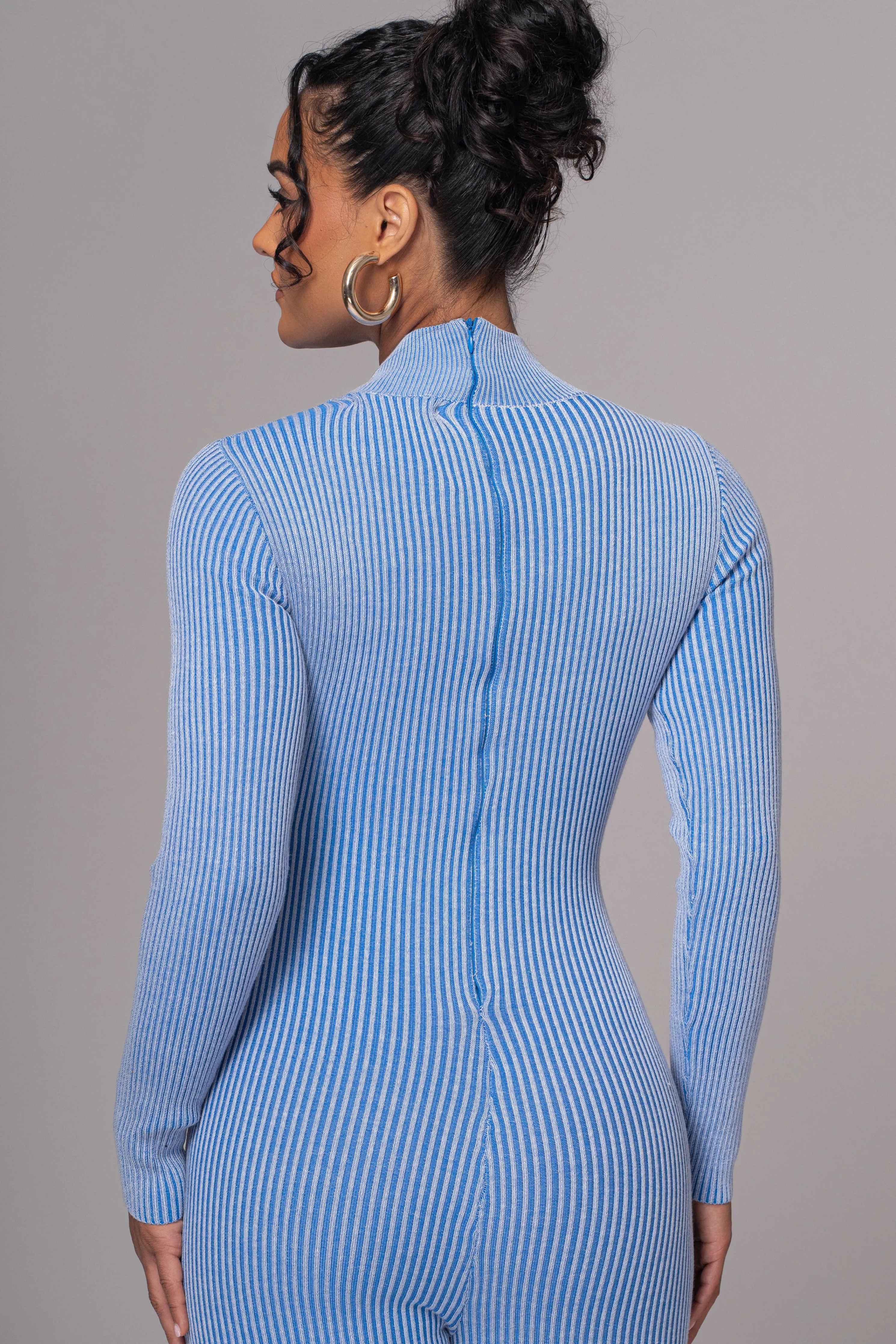 Blue In Control Stirrup Jumpsuit