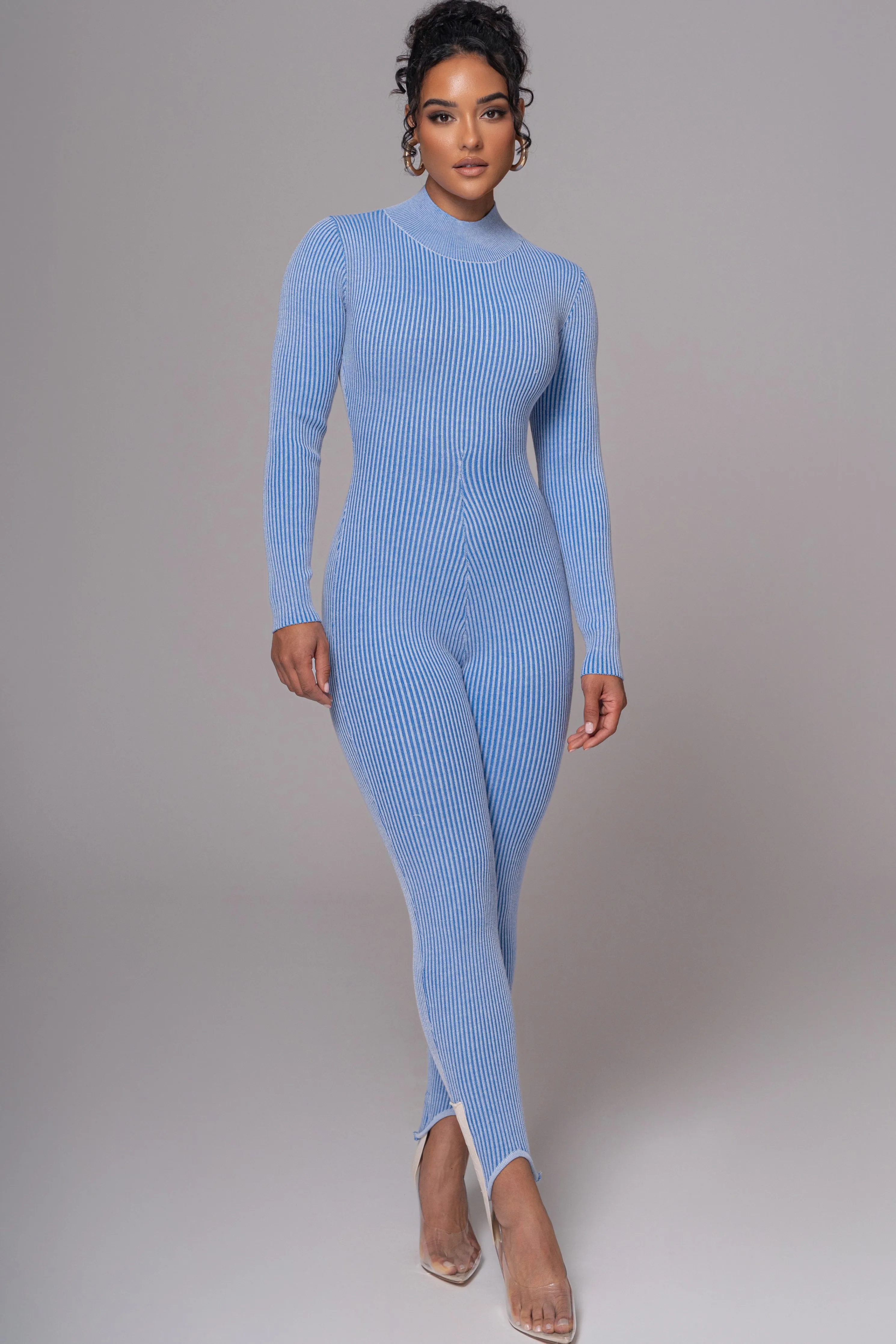 Blue In Control Stirrup Jumpsuit