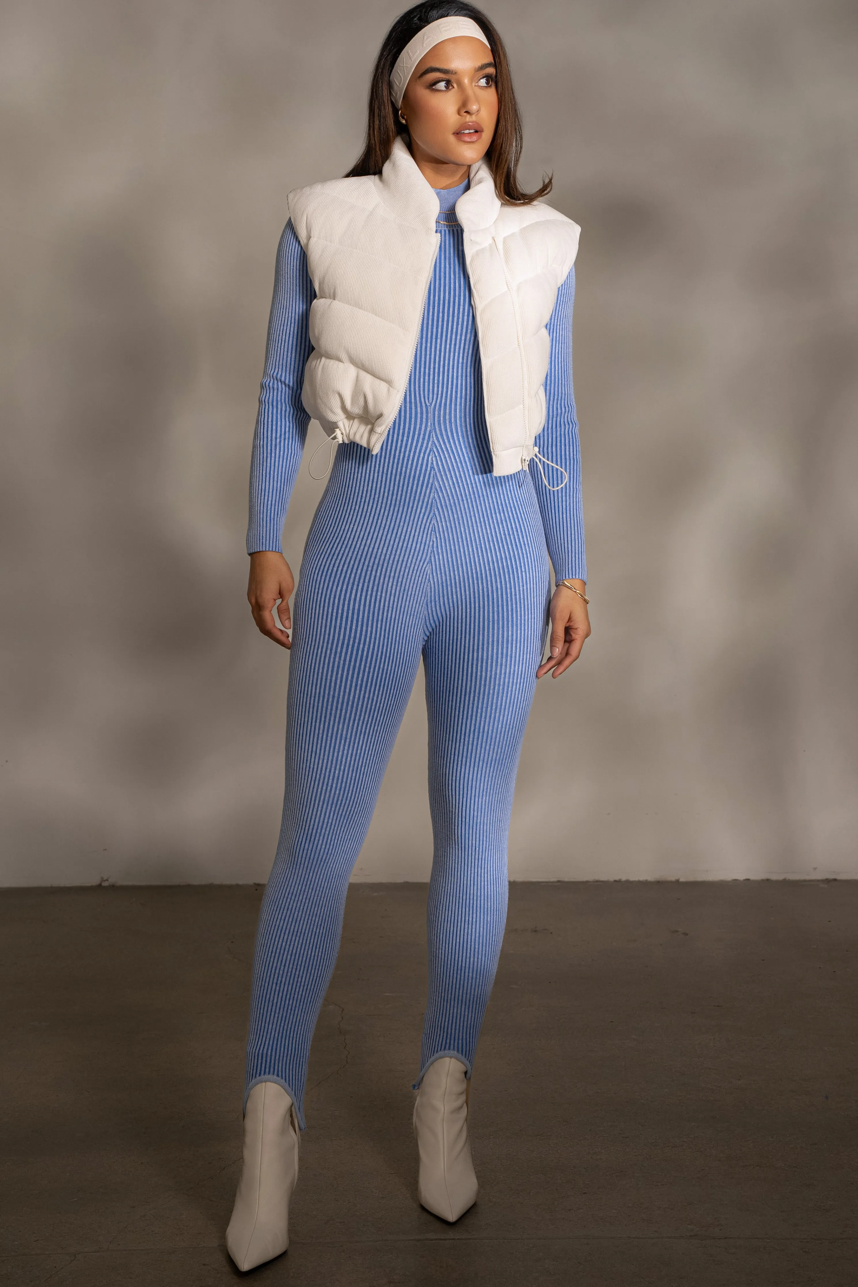 Blue In Control Stirrup Jumpsuit