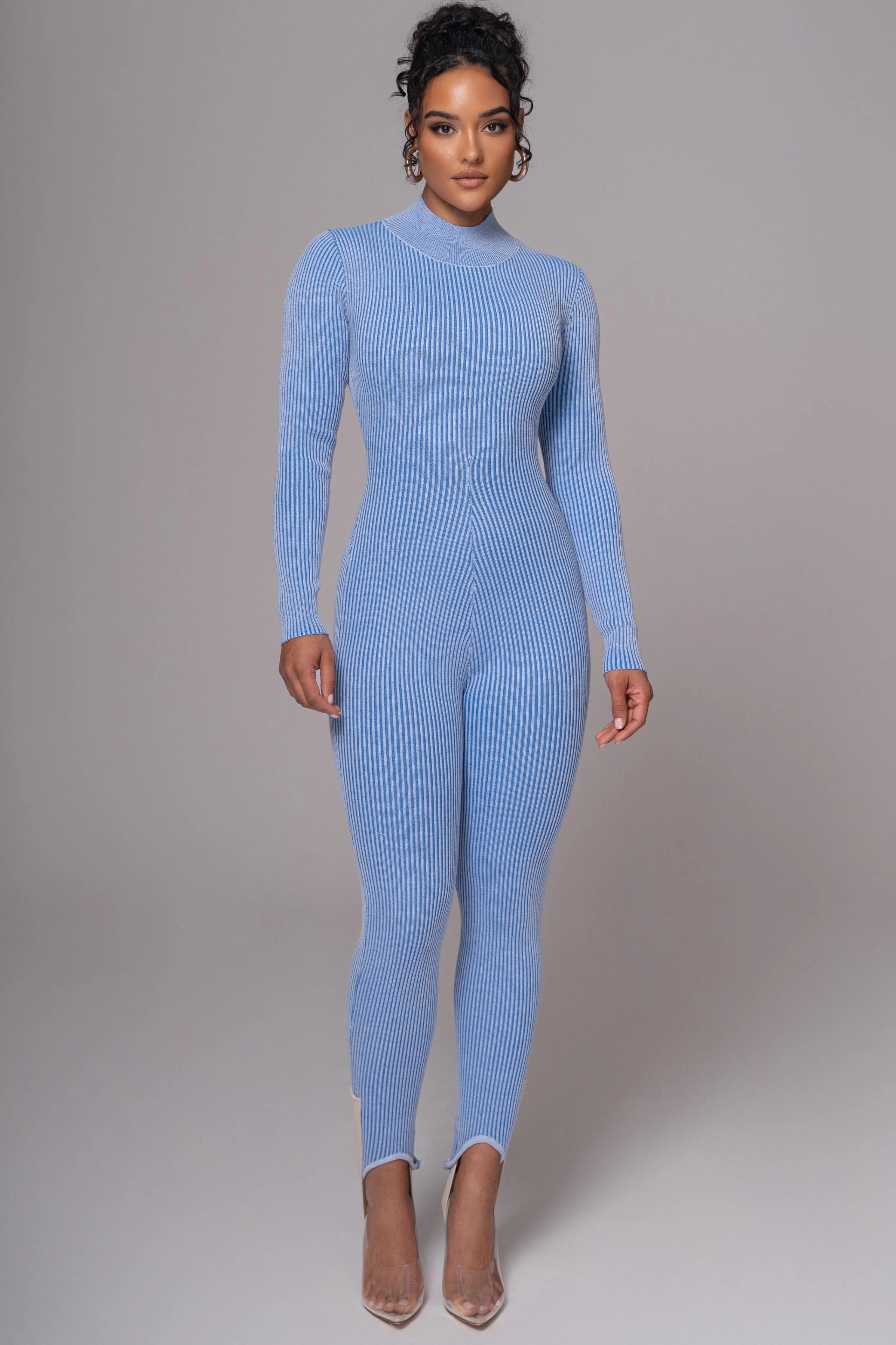 Blue In Control Stirrup Jumpsuit