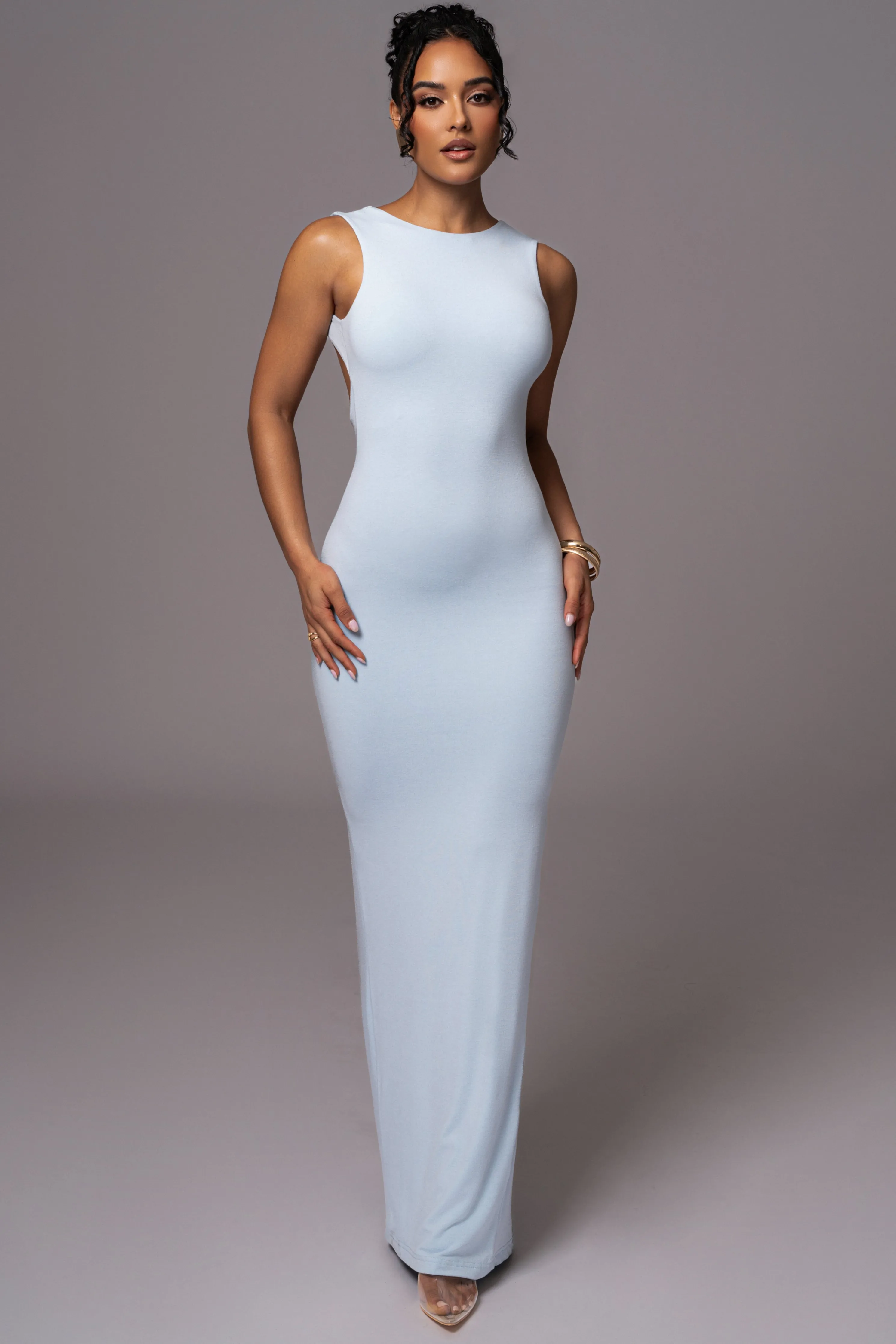 Blue JLUXBASIX FRONT AND CENTER MAXI DRESS