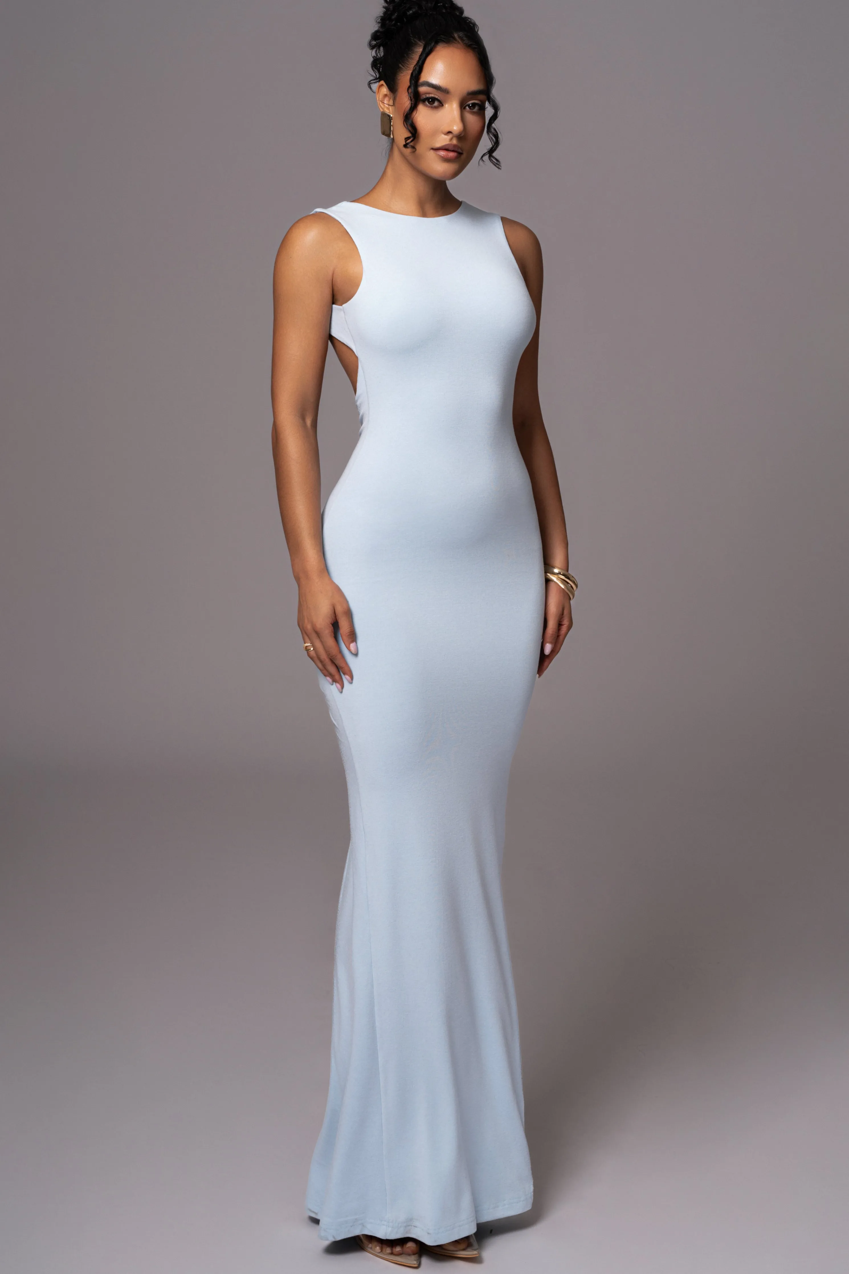 Blue JLUXBASIX FRONT AND CENTER MAXI DRESS