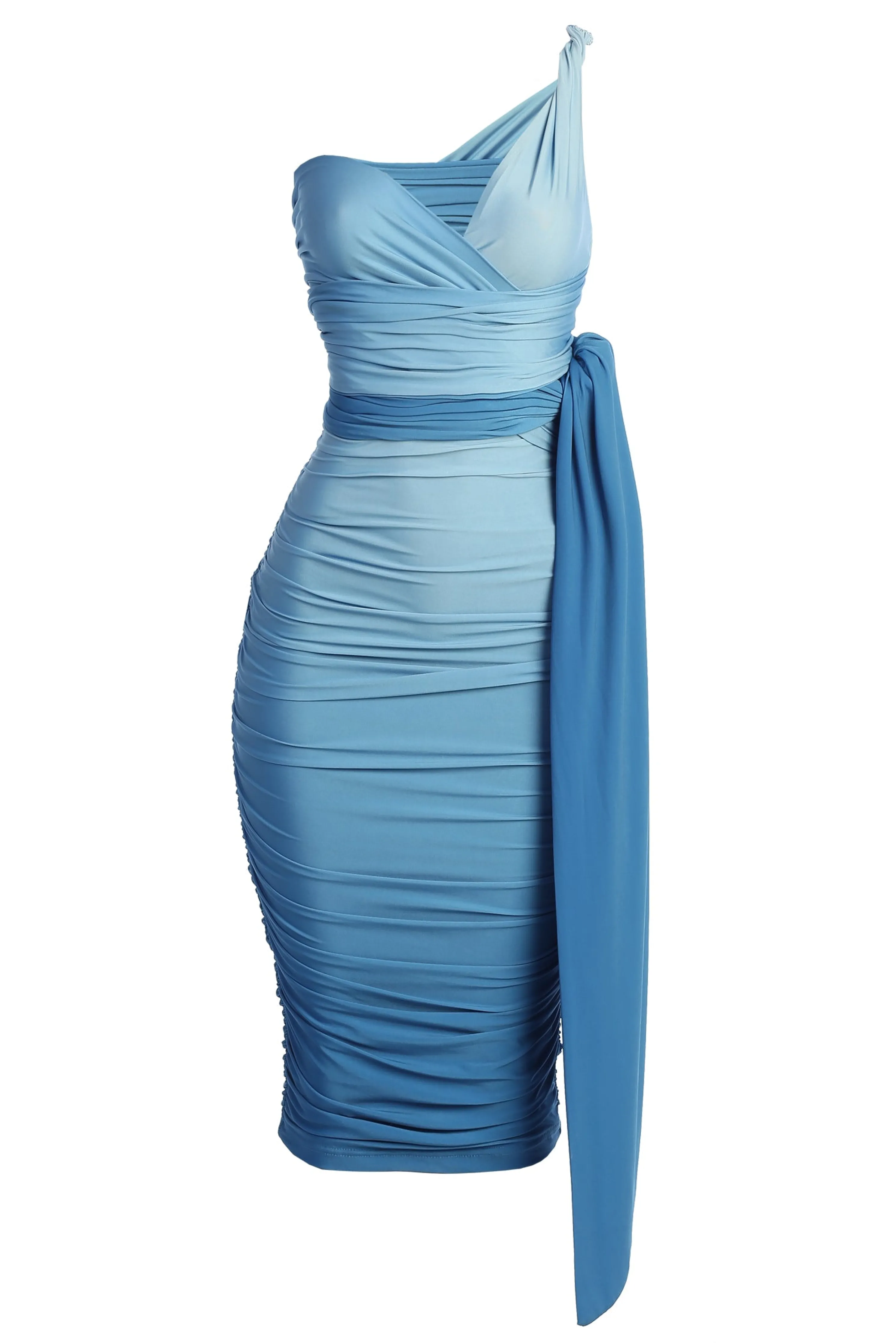 Blue Ombré Edge Of Romance Midi Dress