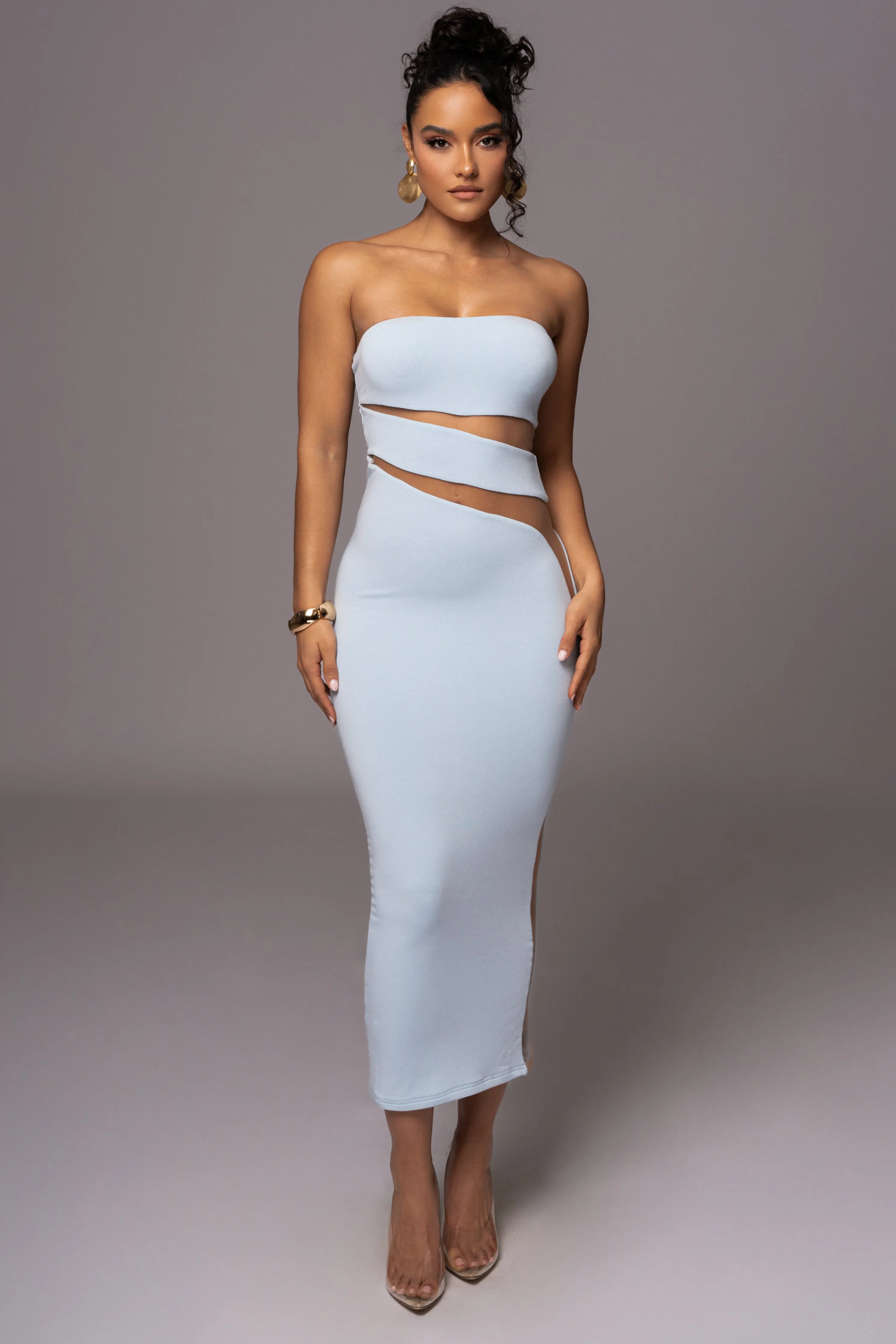 Blue Unpredictable Midi Dress