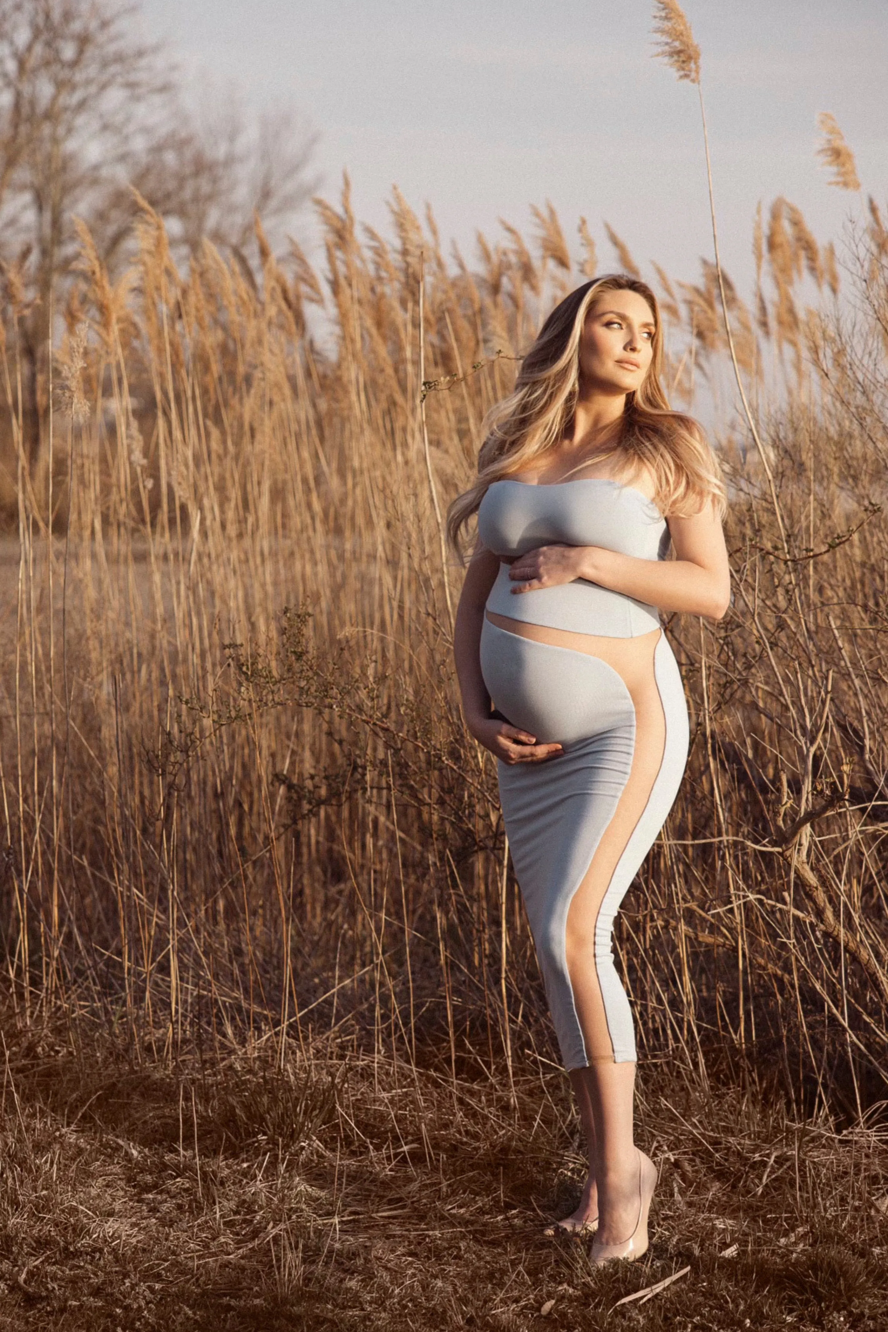 Blue Unpredictable Midi Dress