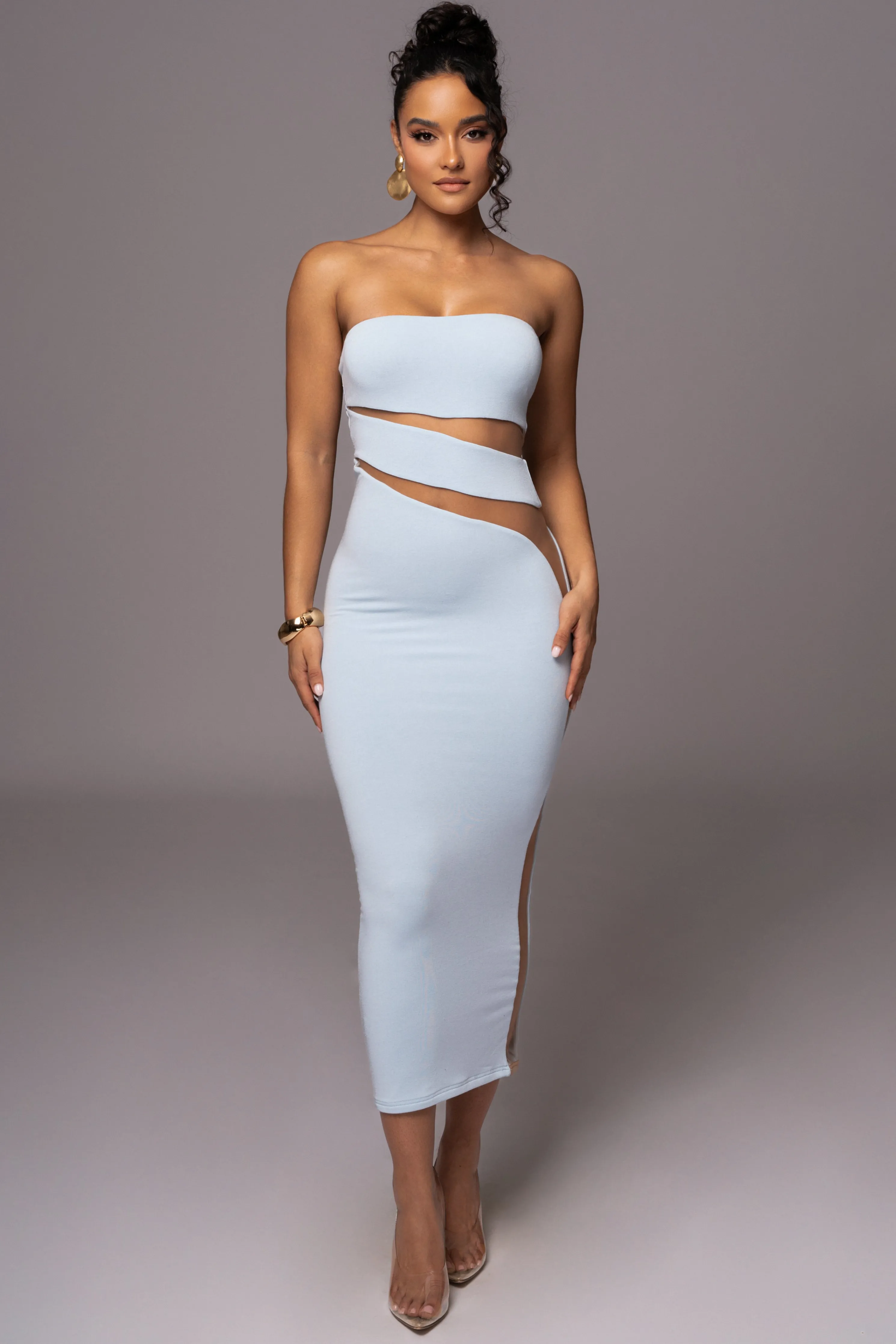 Blue Unpredictable Midi Dress