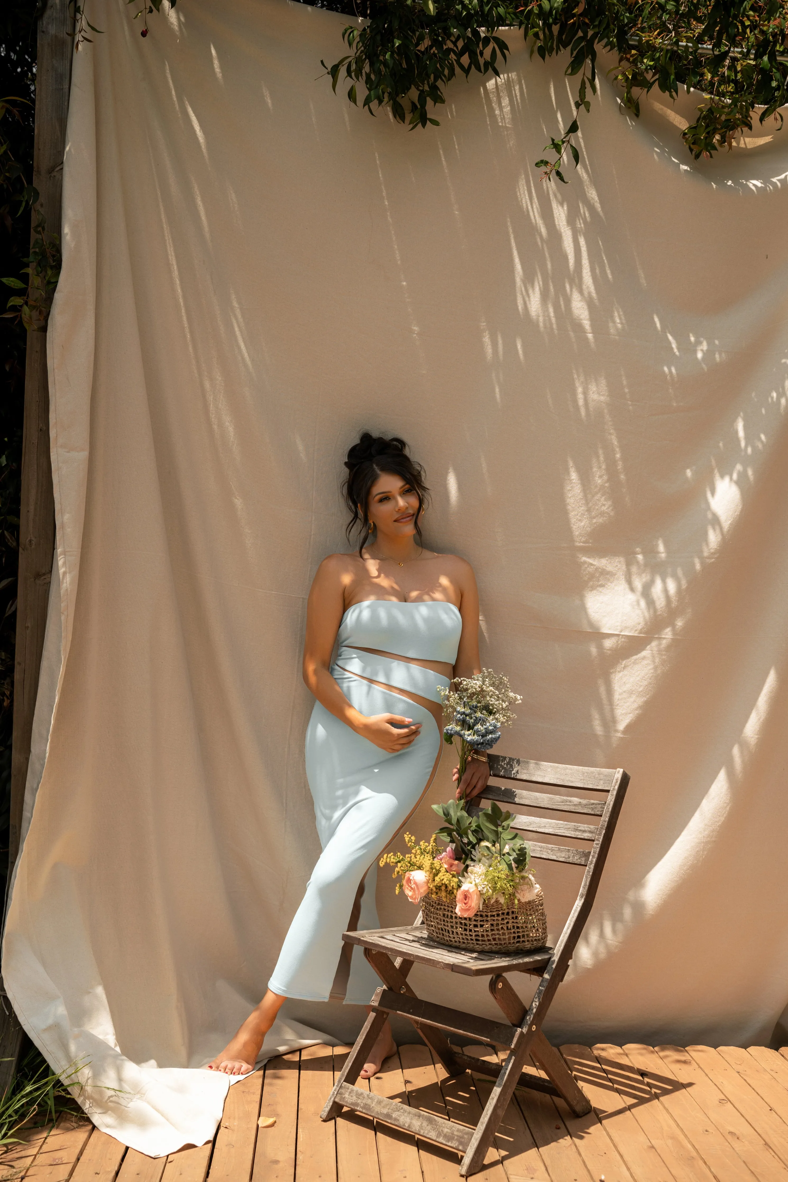 Blue Unpredictable Midi Dress