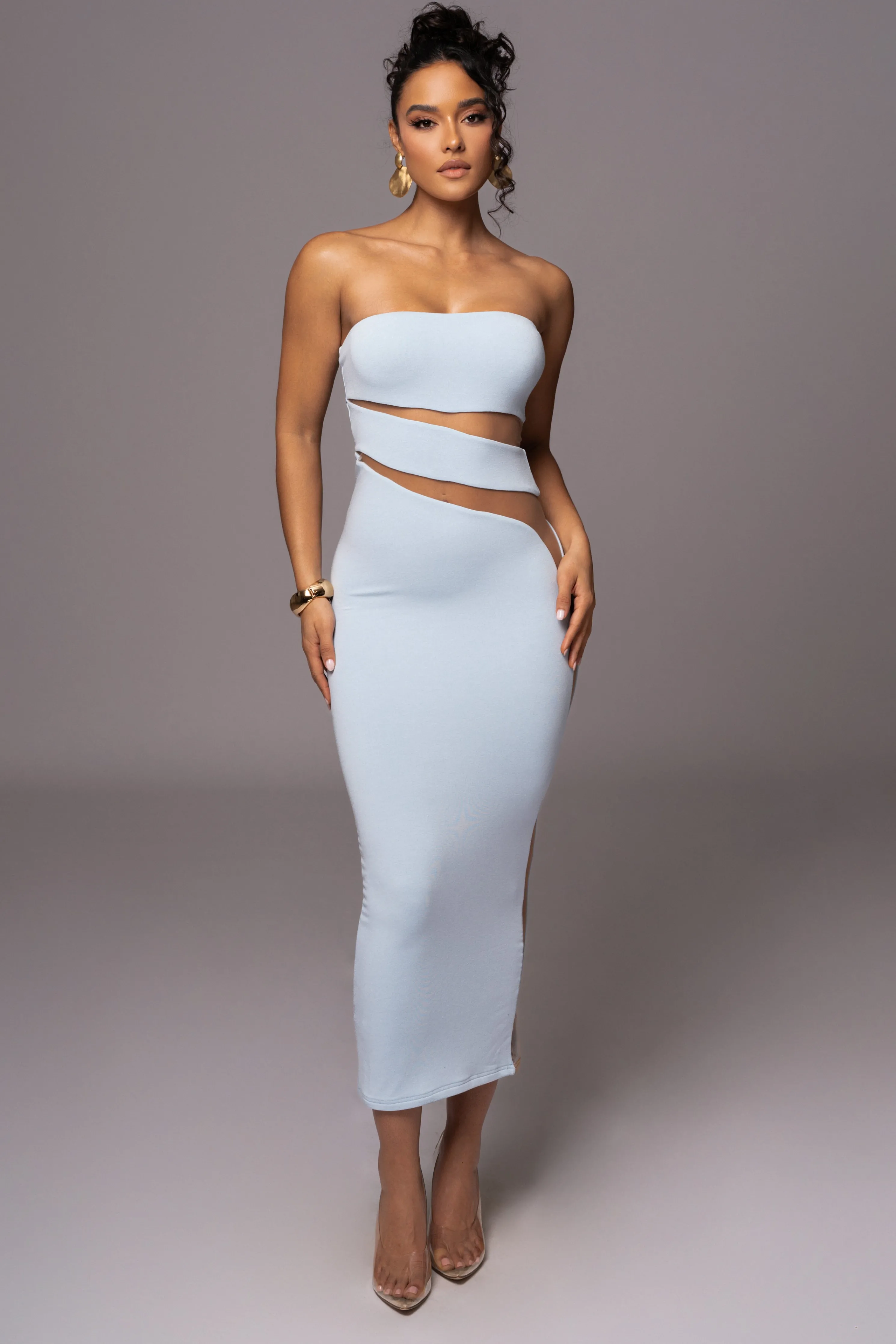 Blue Unpredictable Midi Dress