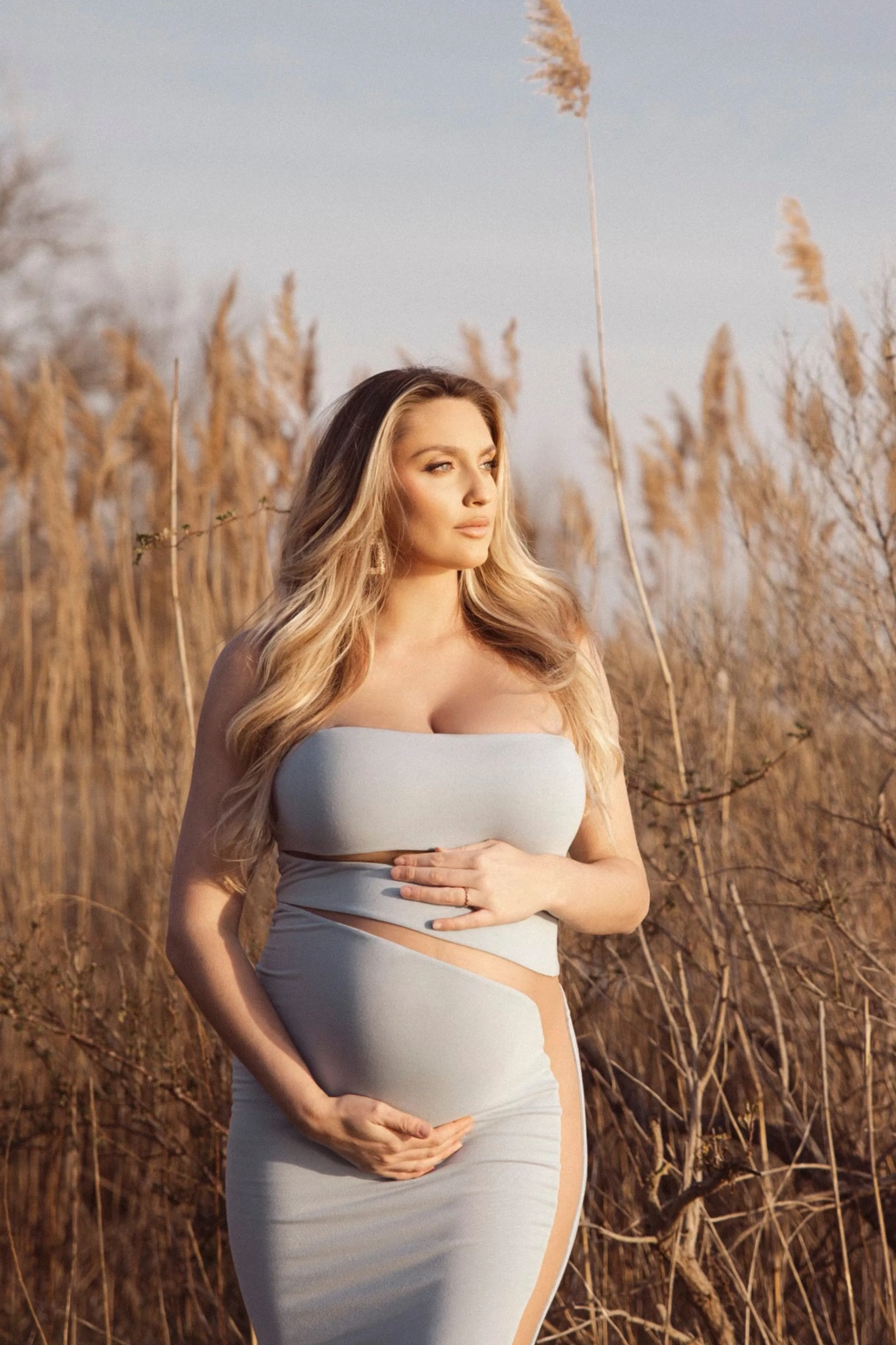 Blue Unpredictable Midi Dress